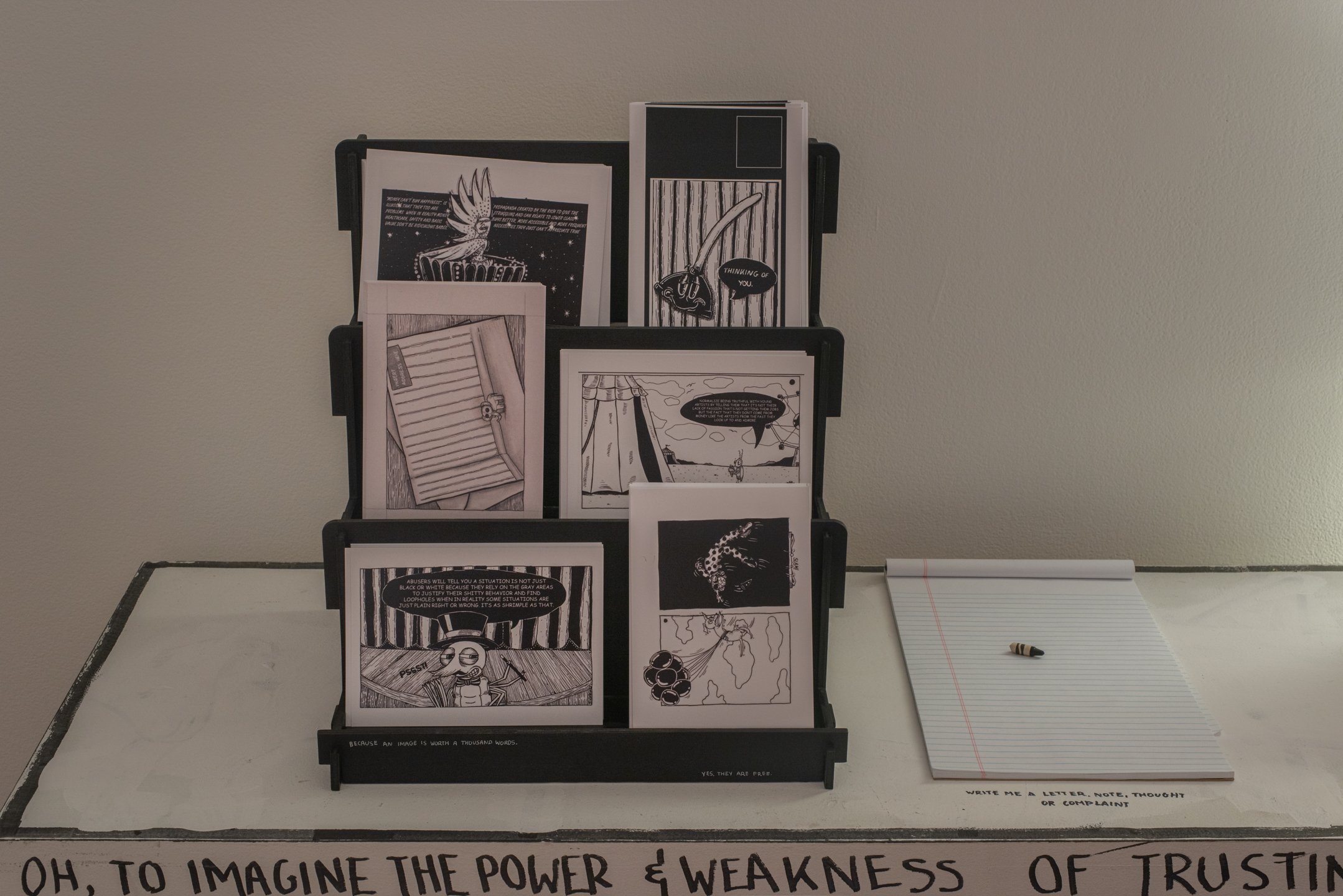 "The Inconvenience Store," 2025, Postcards stand no. 2, 11.81”x14.57”x15.75” (3tier)