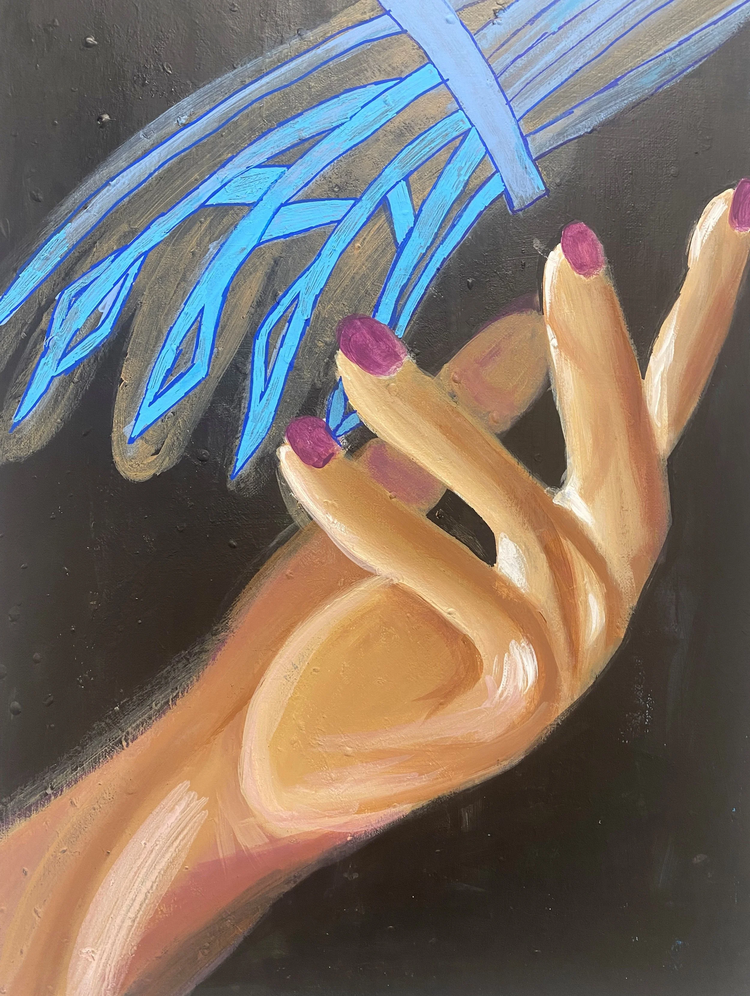 "El Duende" 2025, Acrylic on canvas, 24” x 18” 
