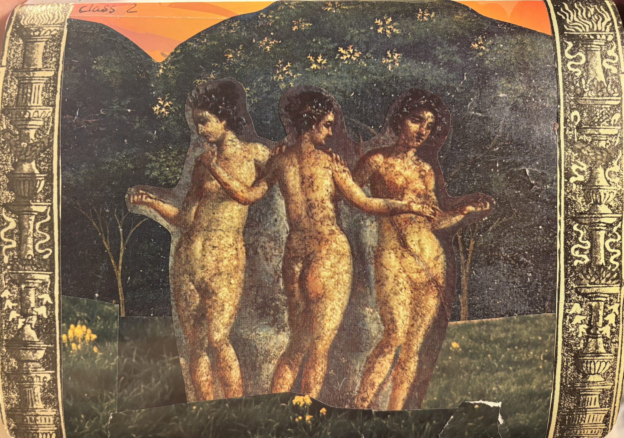 "Naturalistic" 2025 Collage on paper, 4”x6”