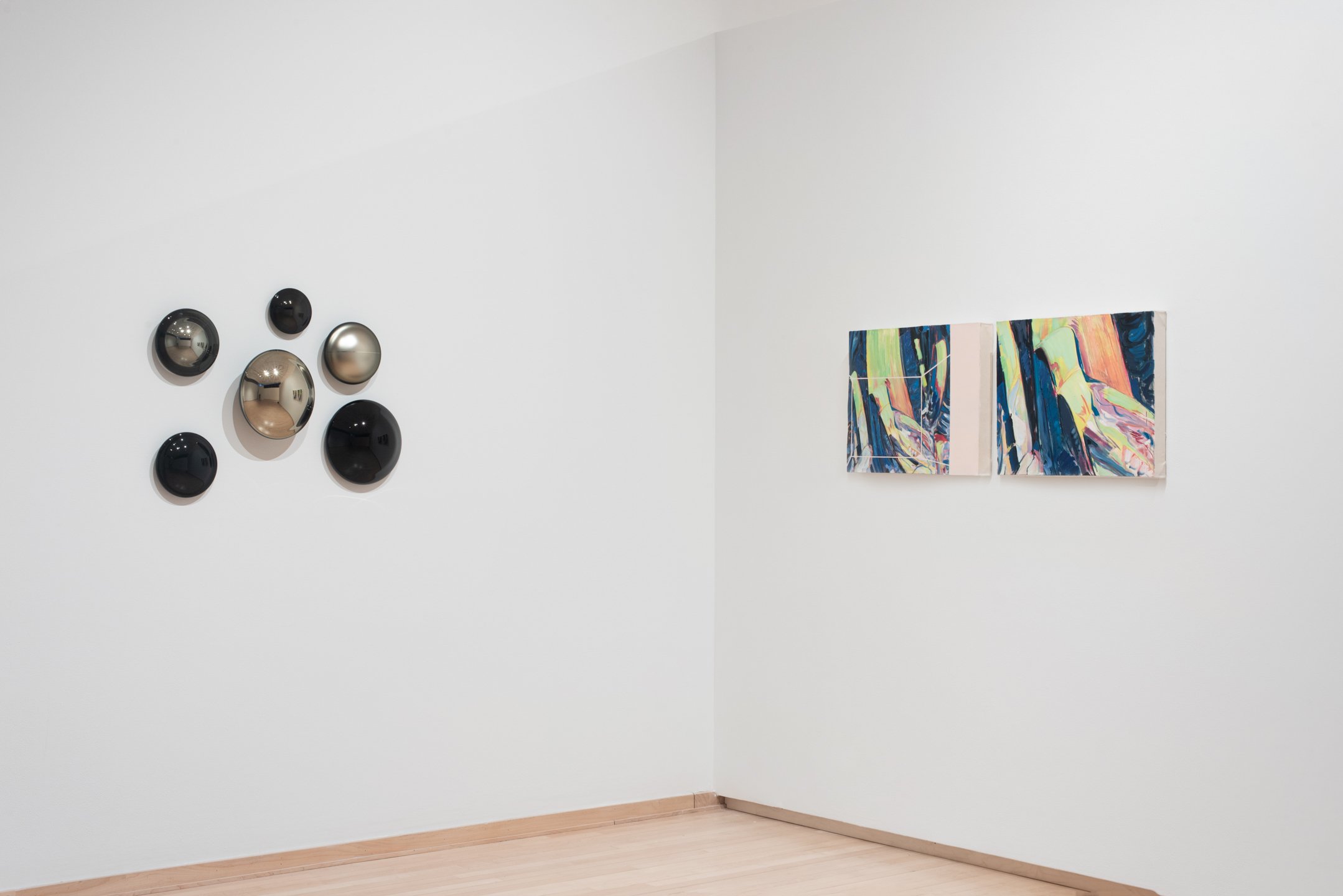 "Black Mirrors," 2025, Installation view, Glass, silver nitrate, lacquer. Dimensions variable, Photo credit: Neighboring States