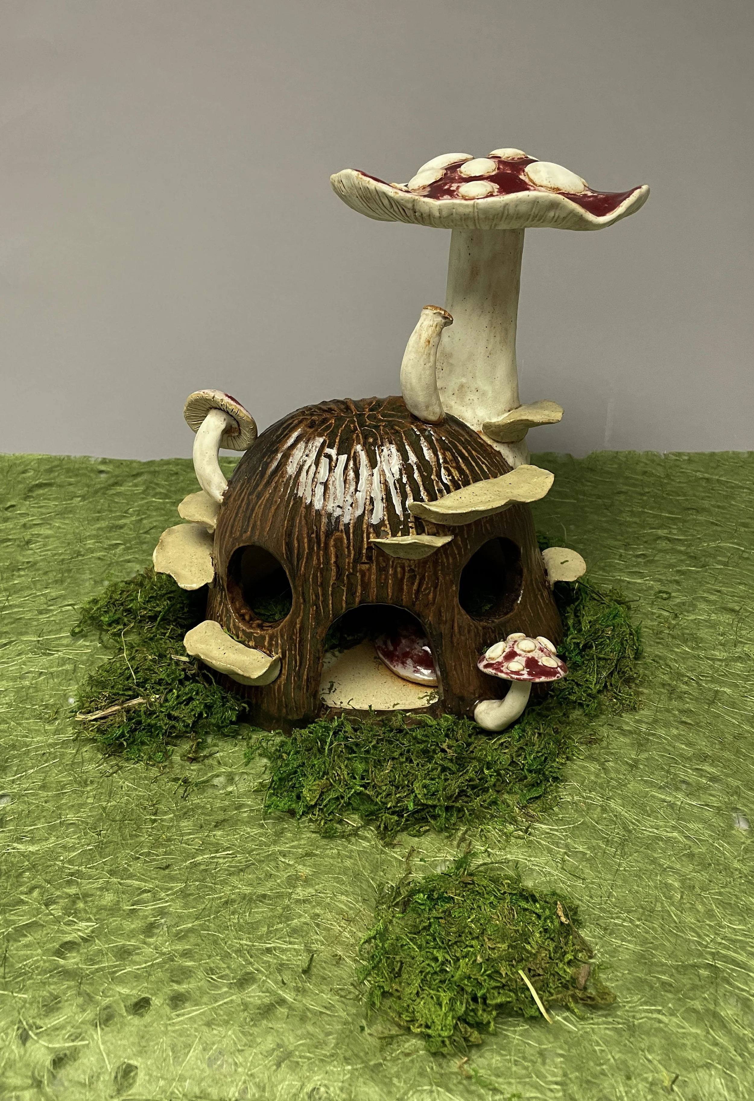 "Mushroom House" ceramic, 2023, 8.5’’ x 11’’
