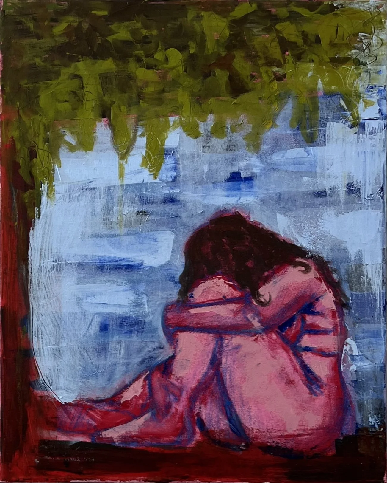     "Diptych" (left), oil on canvas, 2025, 16" x 20" 