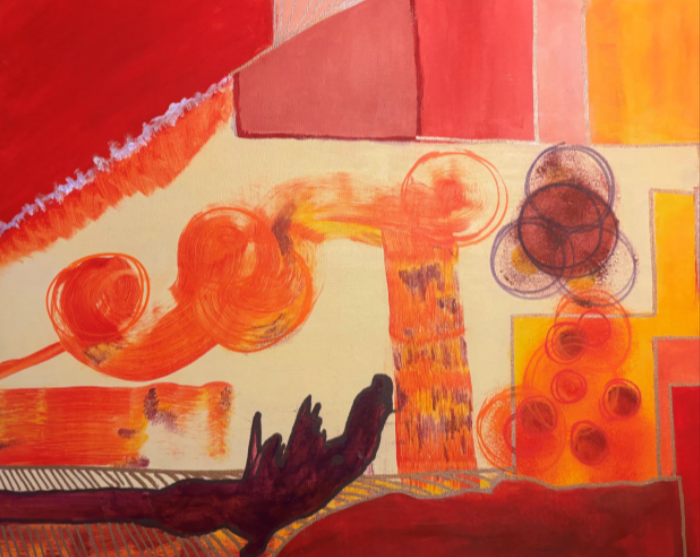 "Warm Hues" 2023, Acrylic Paint, 16" x 20"