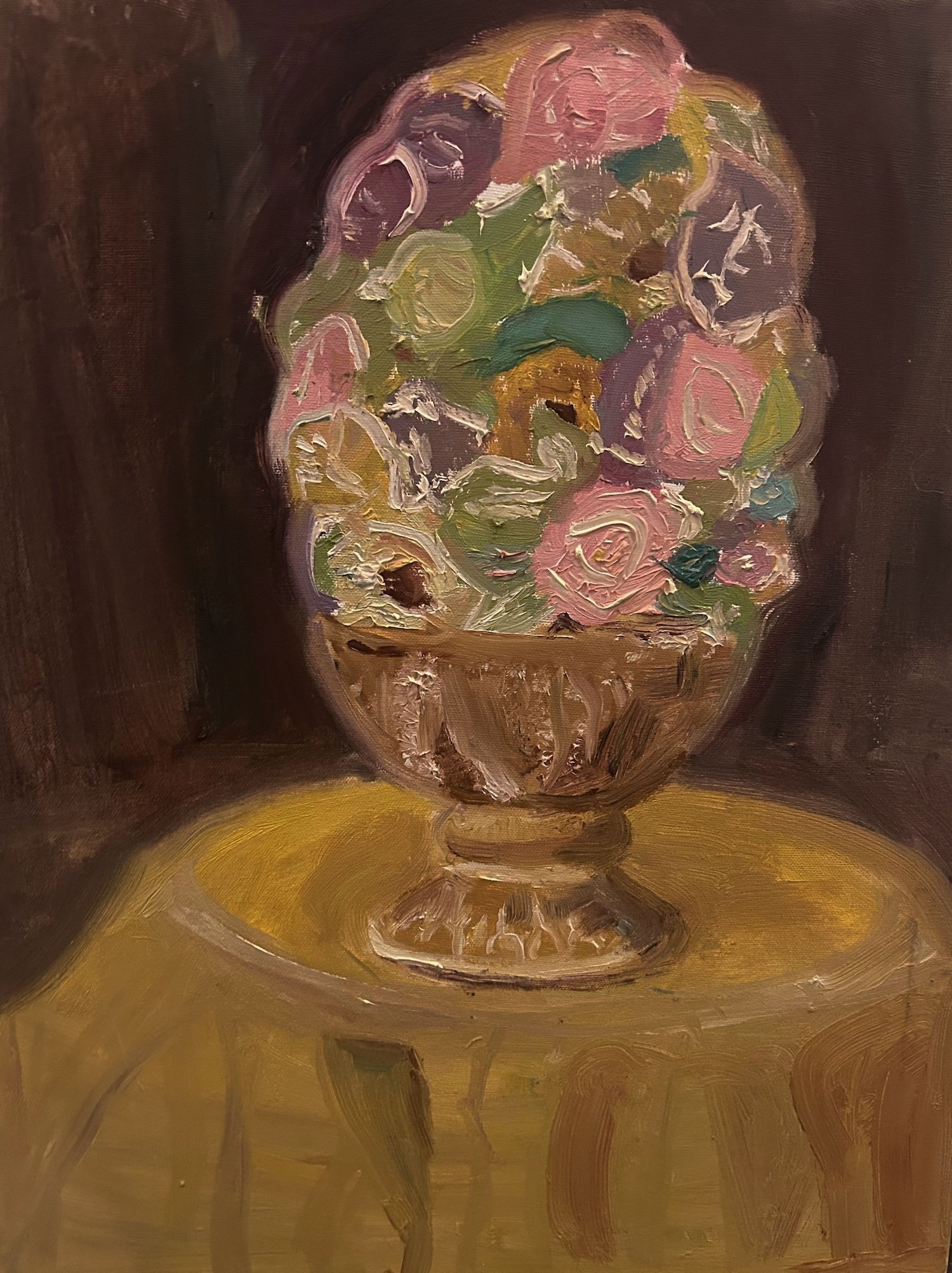 Flowers in gold, Oil on canvas, 2023