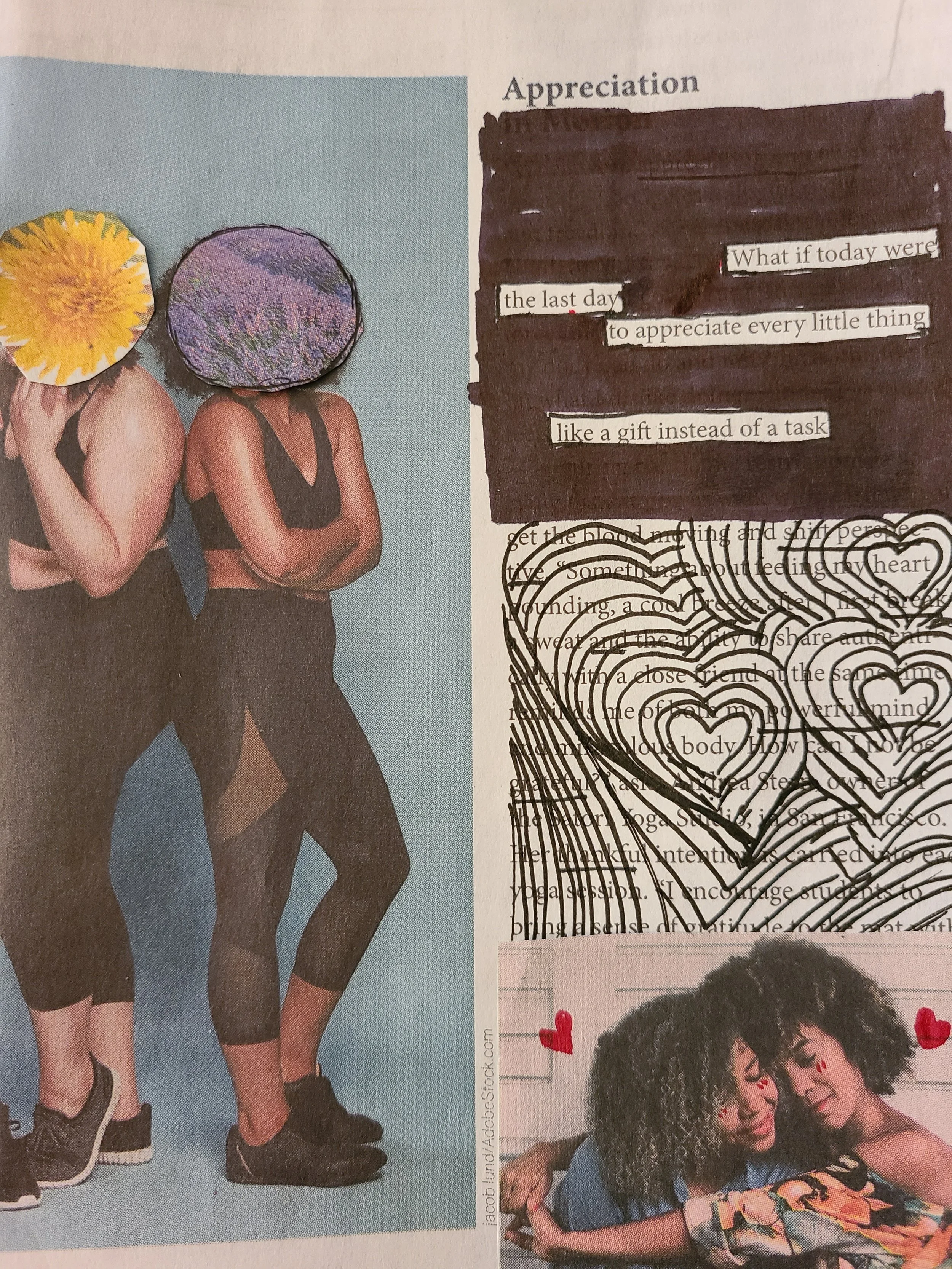 "Appreciation" 2023. Paper collage. 11" x 8.5" 