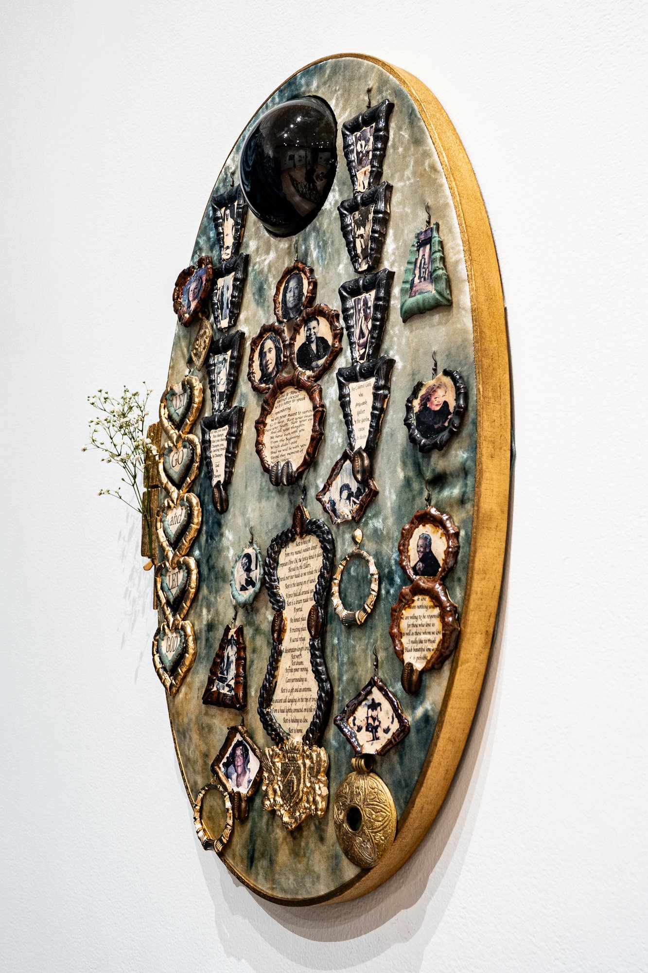 "Always Here" (sideview)
Ceramic, IndigoDyedFiber, Metal
12inwby24inh
Photo Credit: Dilmar Gamero