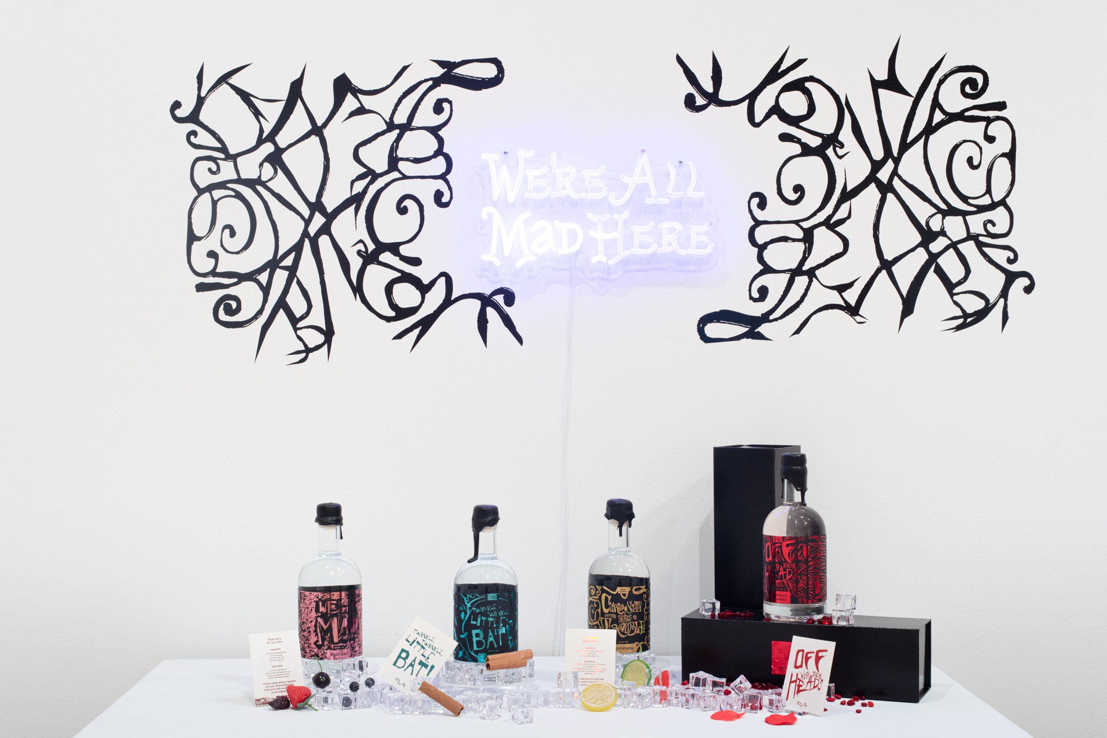 "Madness" 2025,
Installation view. Branding and identity, packaging, recipe cards. 9" x 5" x 3".
Photo credit: Neighboring States