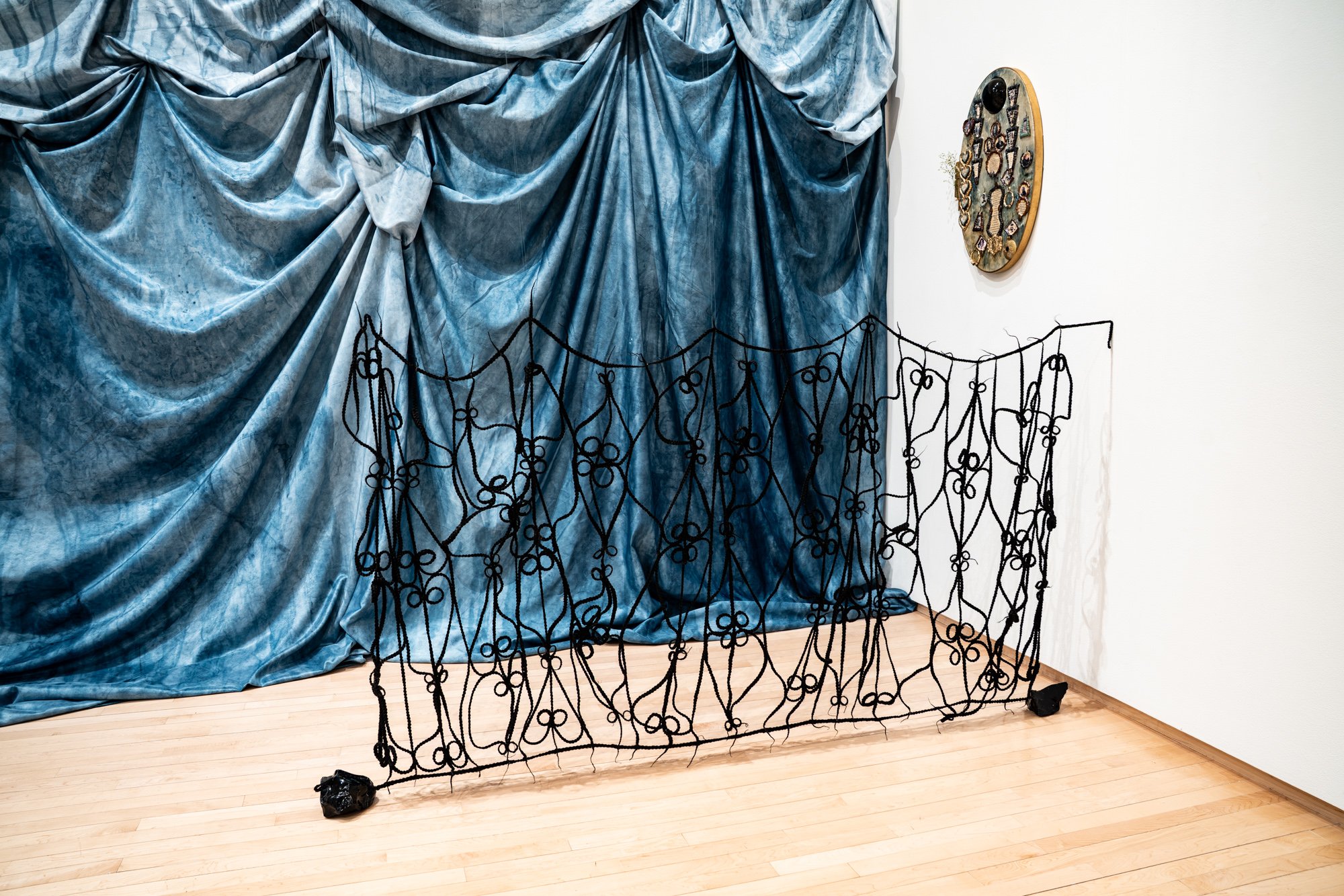 "Sankofa Braid Gate" ( installation view)
Hair, Glass
72inwby24inhby1ind
Photo Credit: Dilmar Gamero