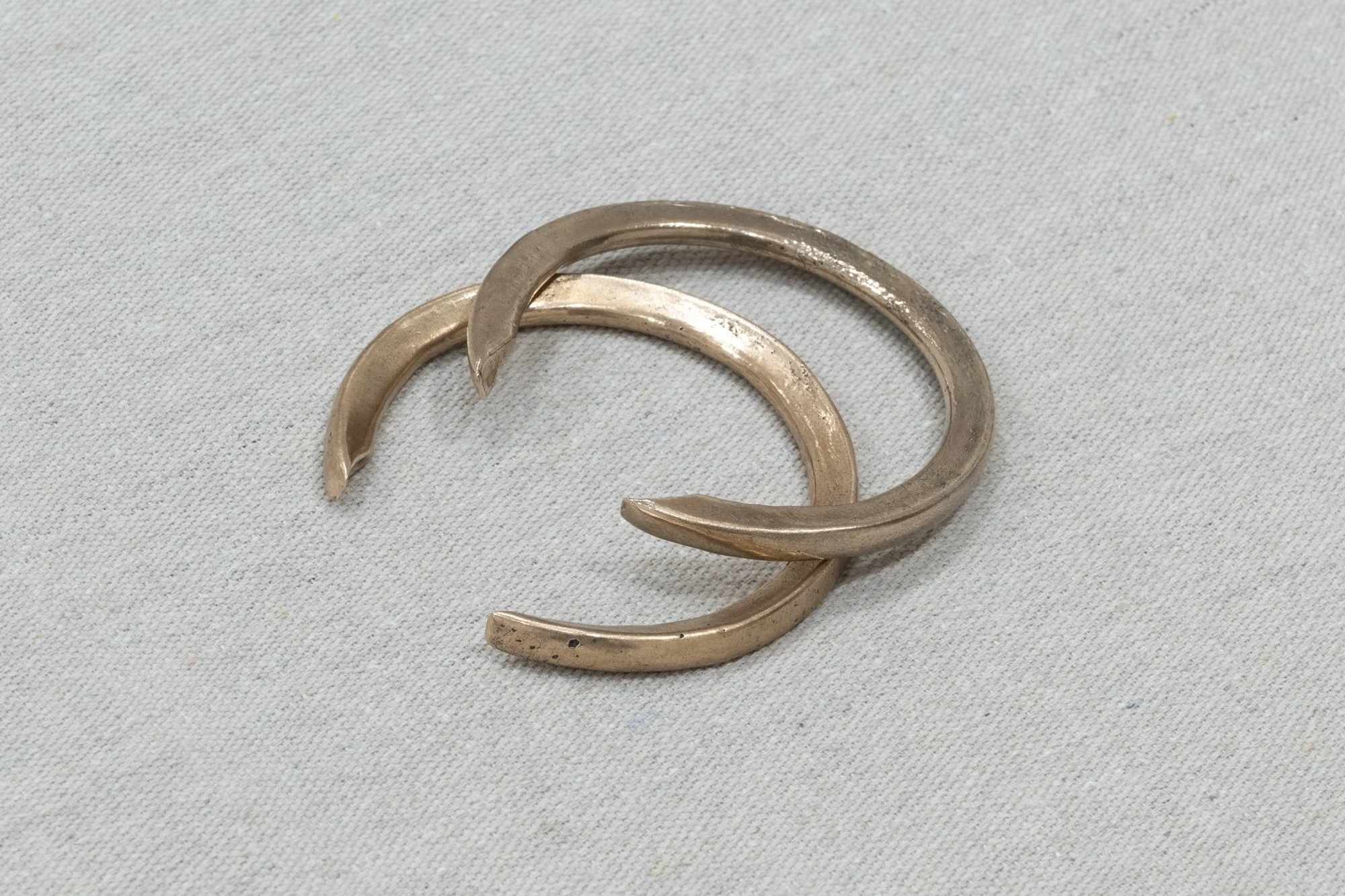 "Beaver Tooth Bangle," 3 1/4" x 3" x 1/4", Bronze, Photo Credit: Sam Fritch