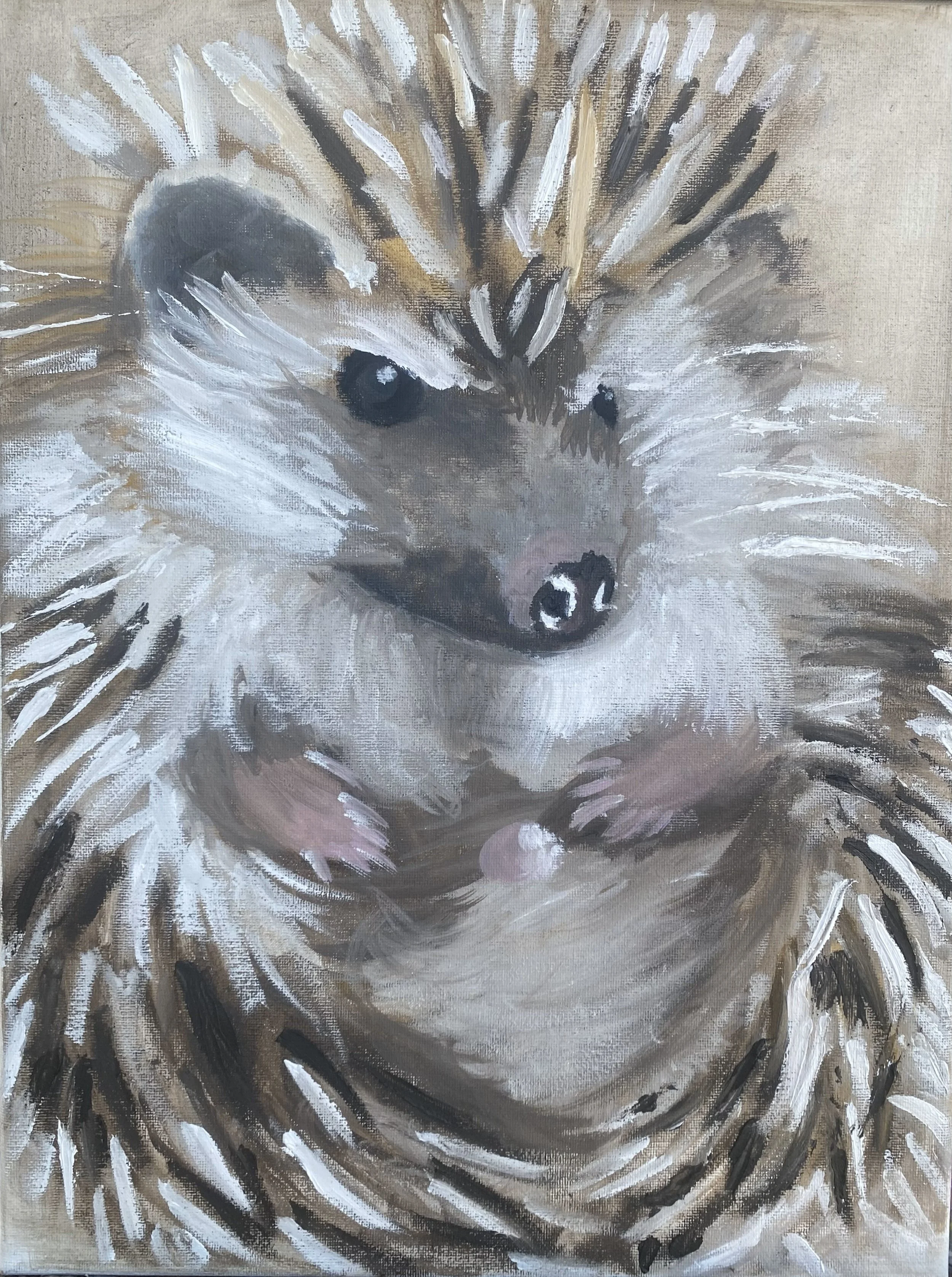 "Tribute to Quincy" 2024, Oil on canvas, 12” x 9” 