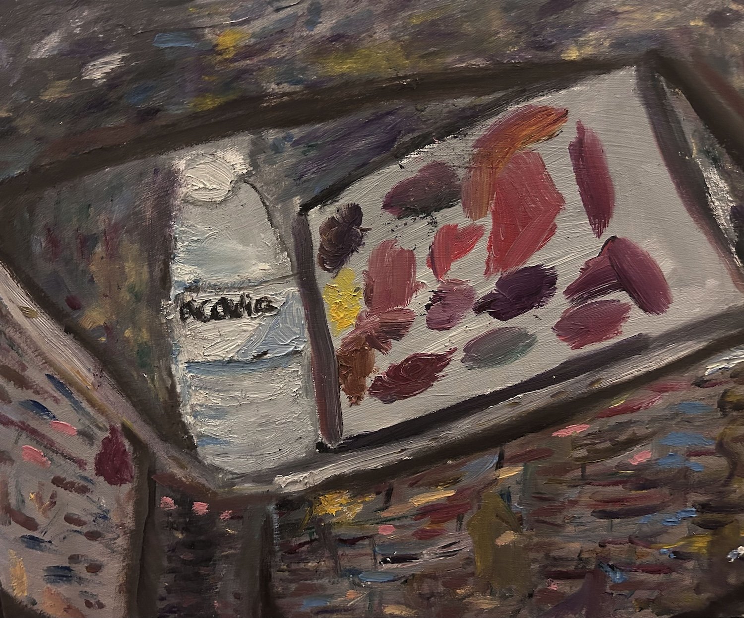 Painter tray, Oil on canvas, 2023