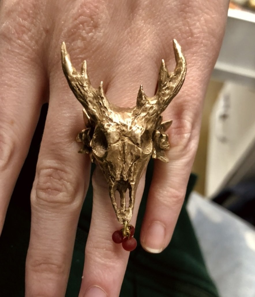 Harvest, 2022, Brass casted ring, 1" x 2"
