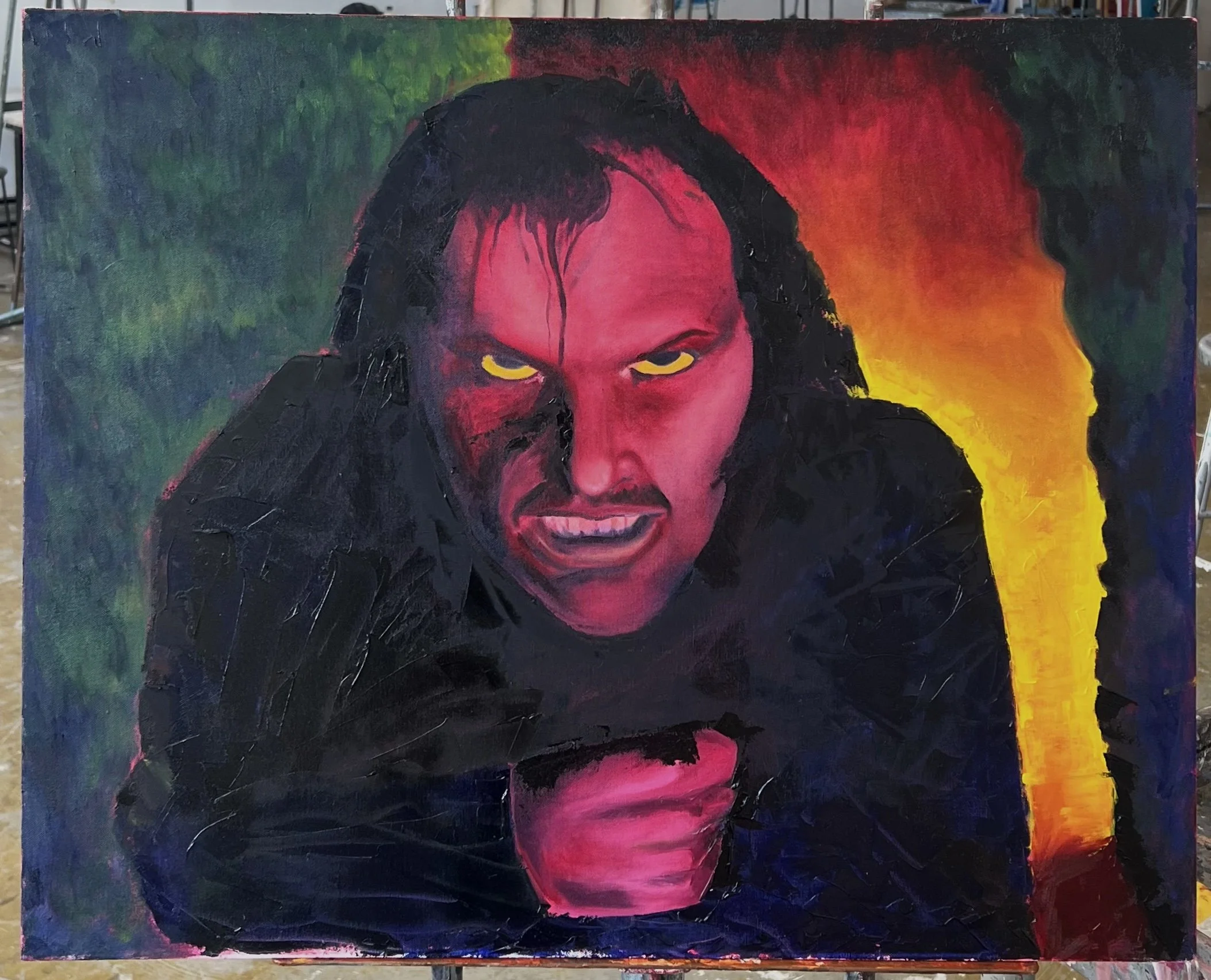 "Killer Stare" 2024, Oil on Canvas, 30" x 24"