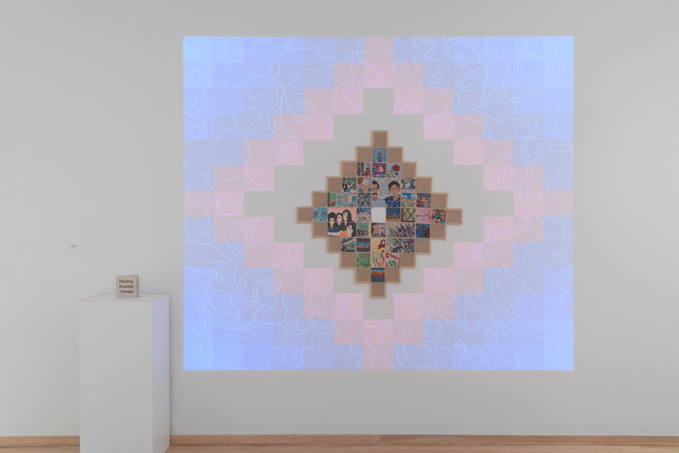 “People, Places, Things”
Cotton, acrylic fiber, lace, projection. Dimensions variable
Photo credit: Neighboring States