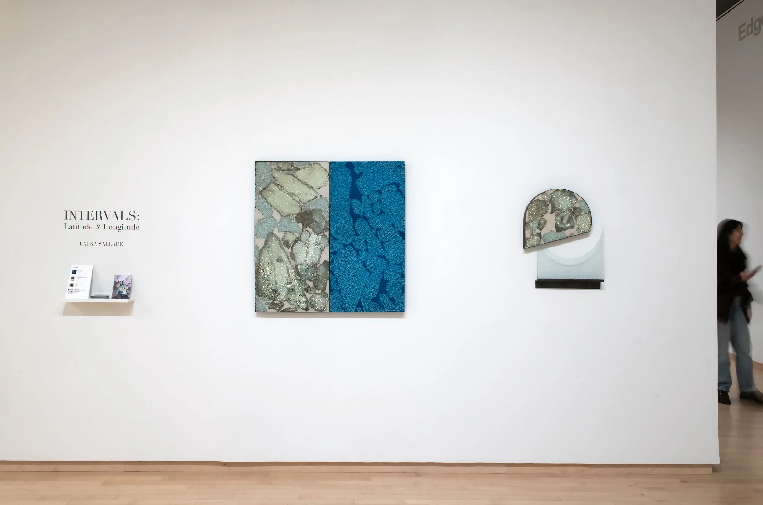 "Re/Presenting" (left)

Installation view. 

Reclaimed glass, silver, steel, concrete 

36”H x 36”W 

 

"Concentric Portal" (right)

Installation view. 

Reclaimed glass, silver, steel, concrete 

24”H x 19.5”W 
Photo Credit: John Carlano