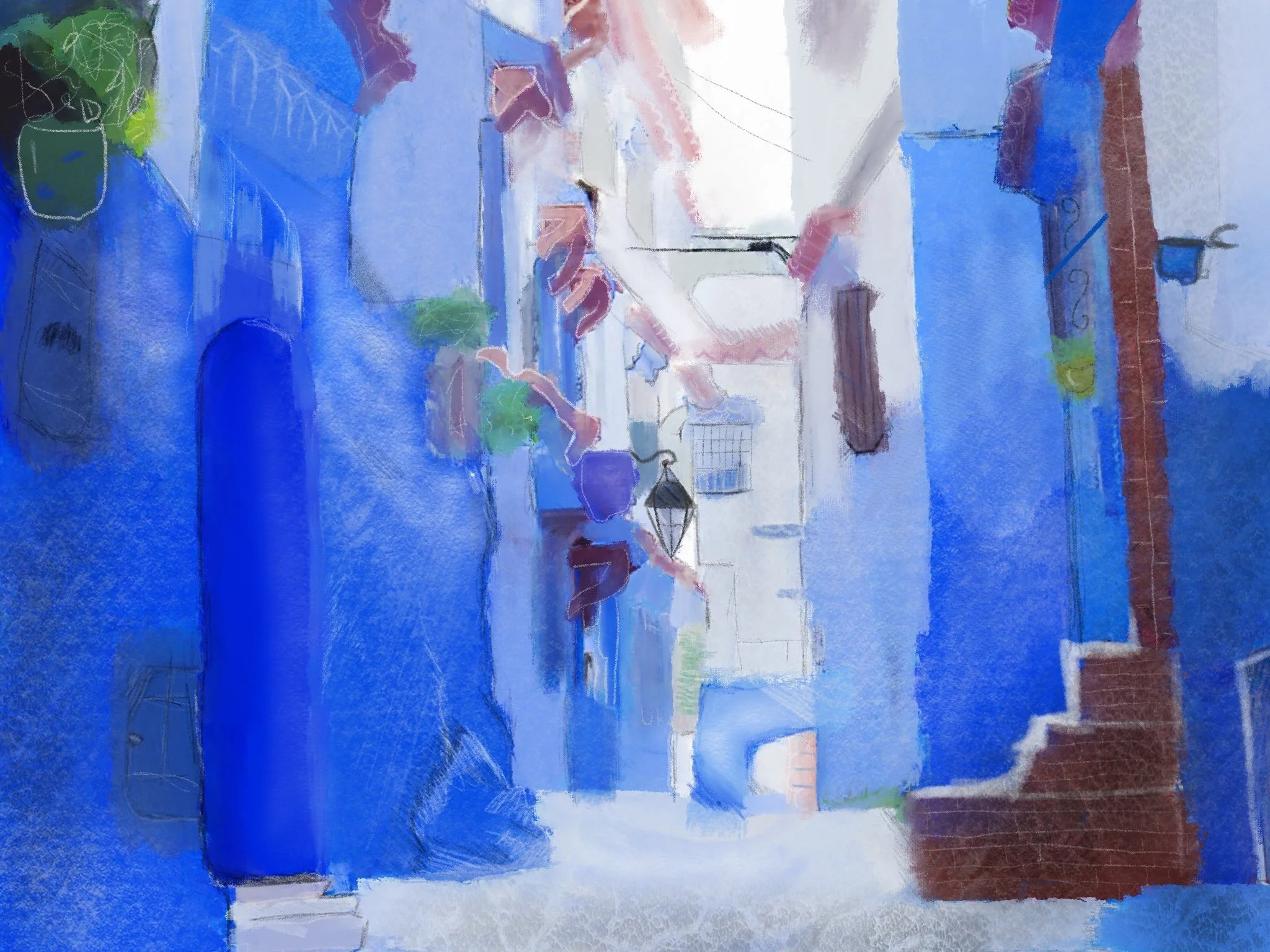 "The Blue Street" 2020, Digital Drawing