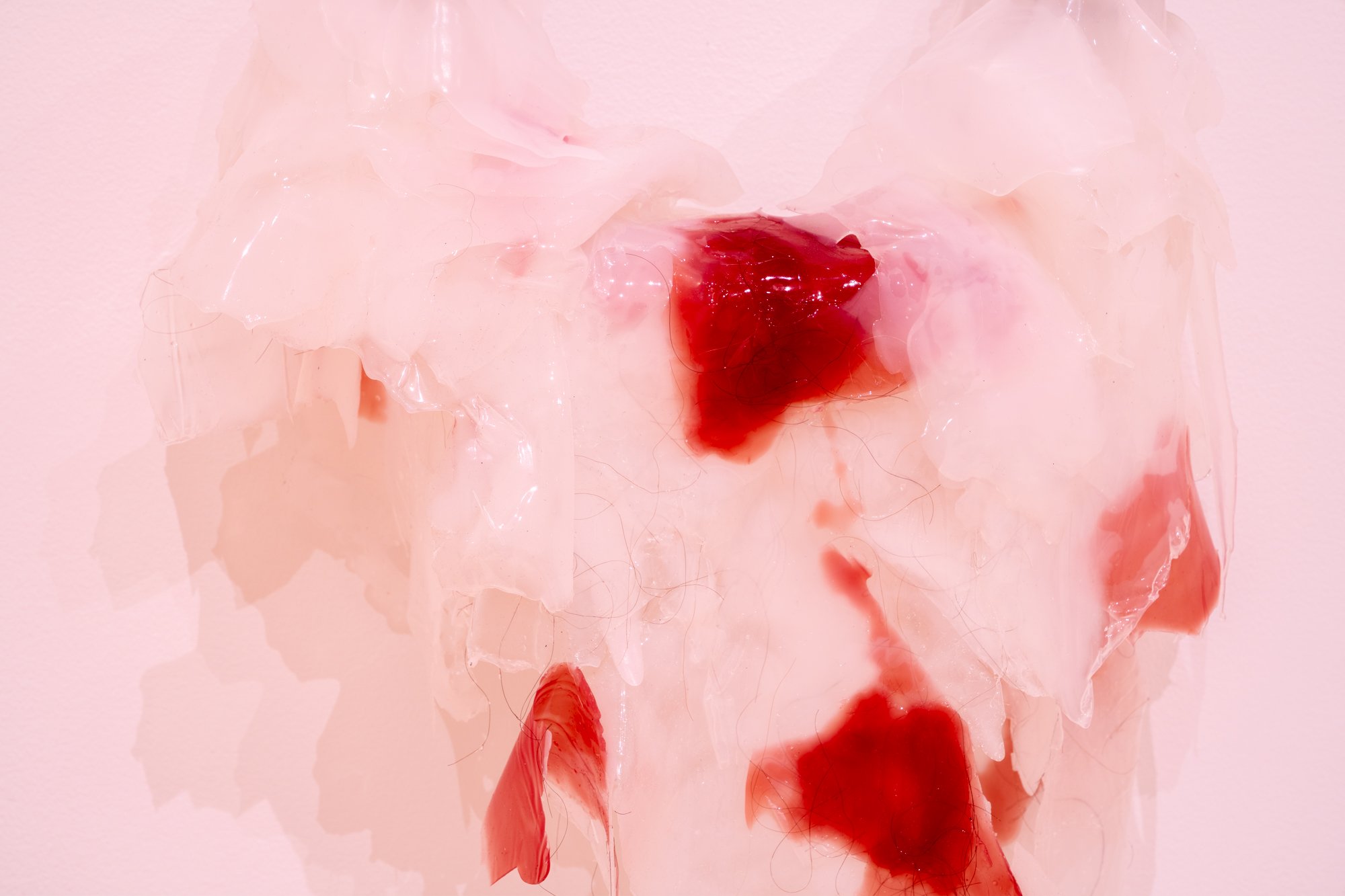 "Their blood did not seep into the Earth!"(detail), 2025, memory keeper bones (Occipital) in plaster cast, silicone, artist’s hair, metal.
30x 40x 10 inches.
