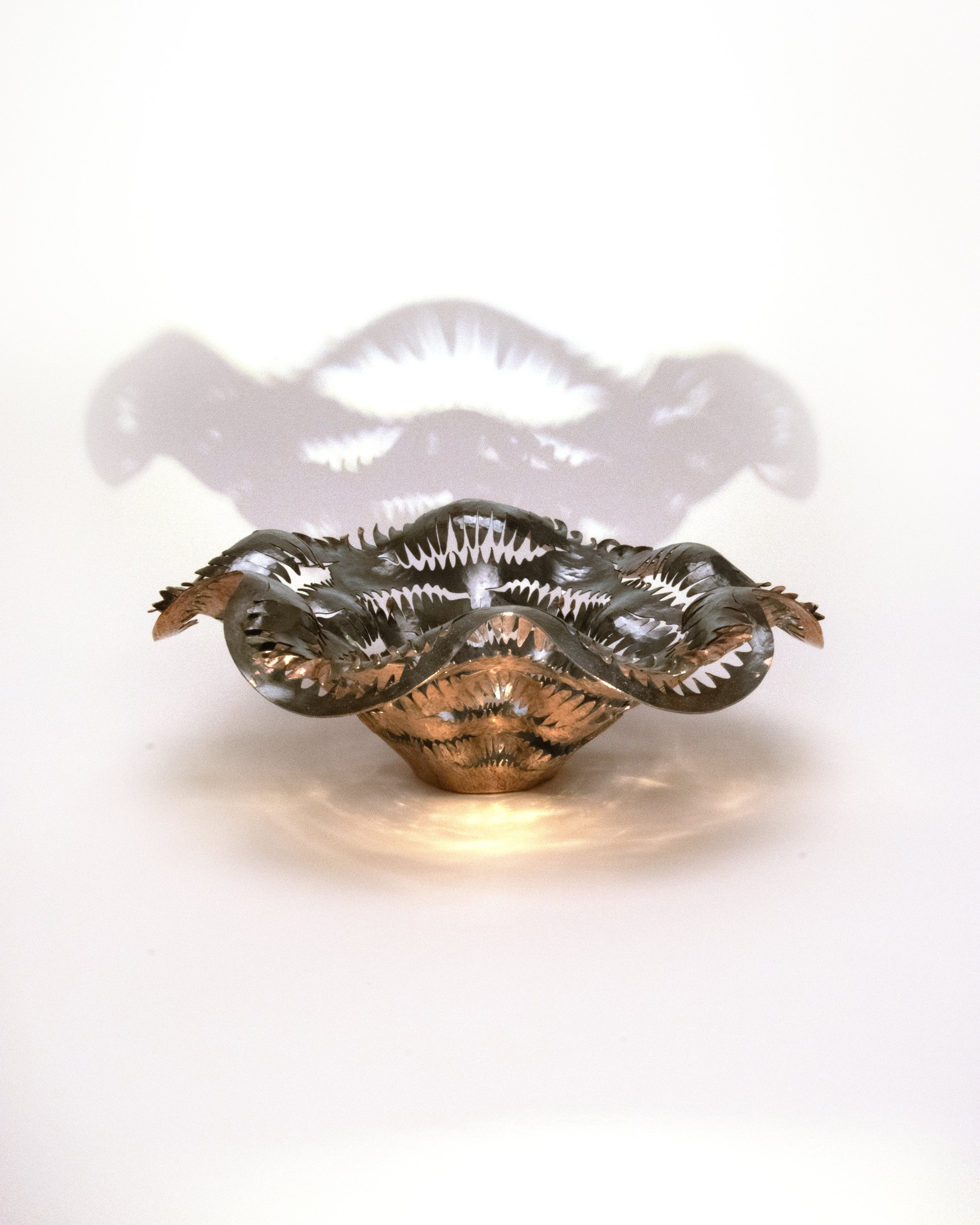 "Fractal Flow" (Studio Shot)
Copper, 11” x 11” x 4.5”
Photo Credit: Jess Rose Lauro