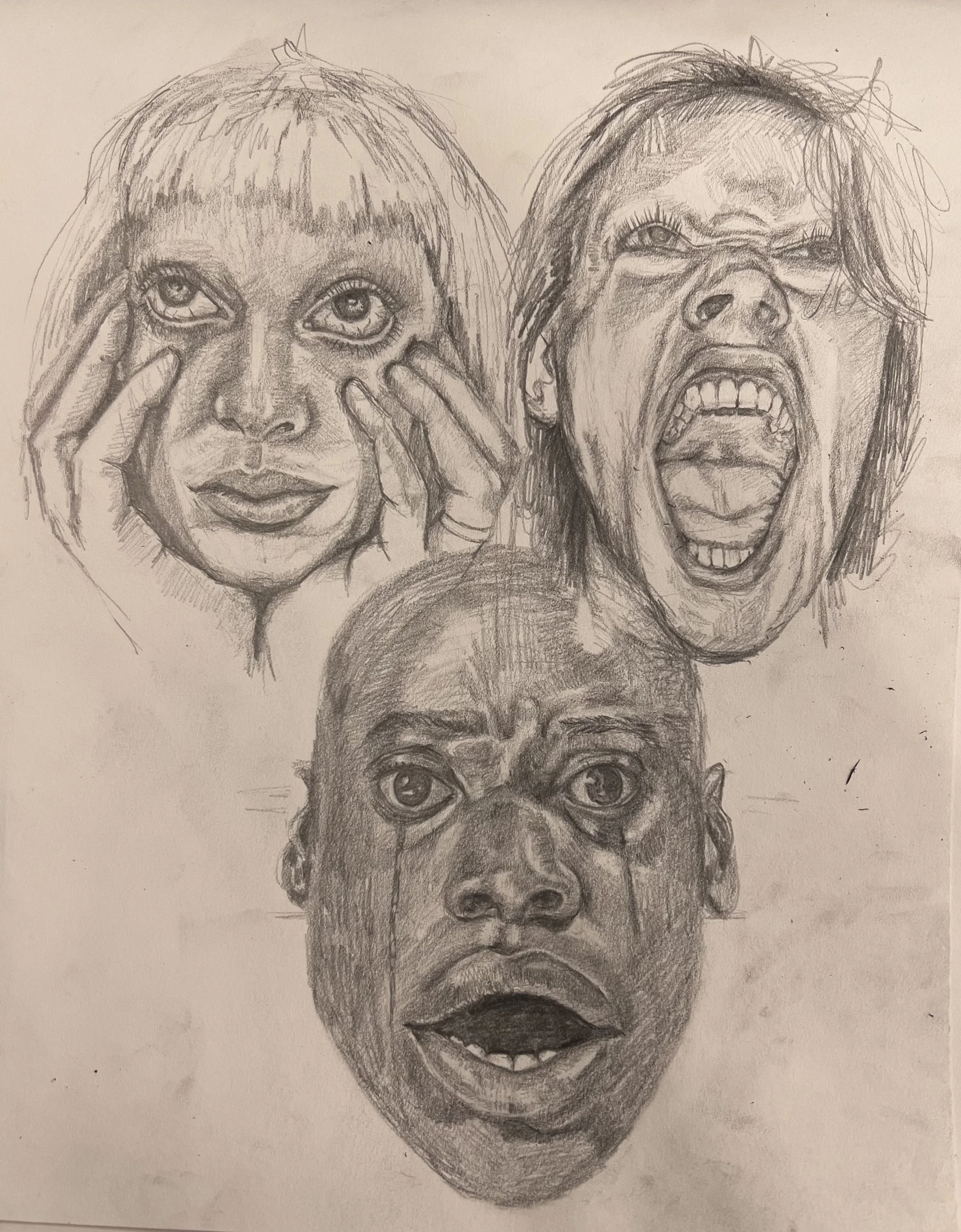 "Emotions" 2025, Pencil on Paper, 8" x 11"