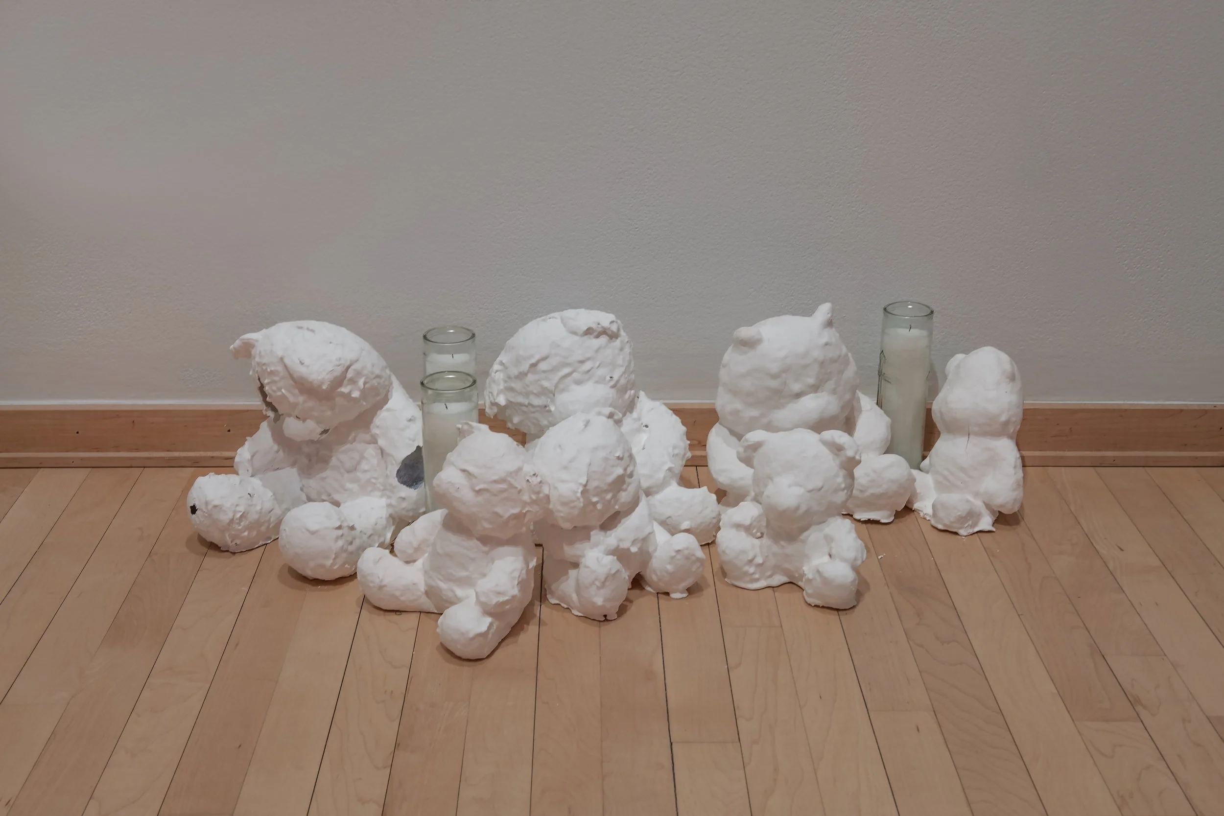  "Meet you at the corner," Installation, Wawa milkcrate, porcelain and candles, 72" by 24" Photo Credit: John Carlano