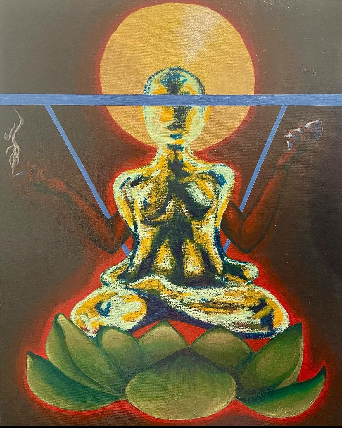 Seeking Enlightenment, 2023, Oil and Acrylic Paint, 18x24 inch