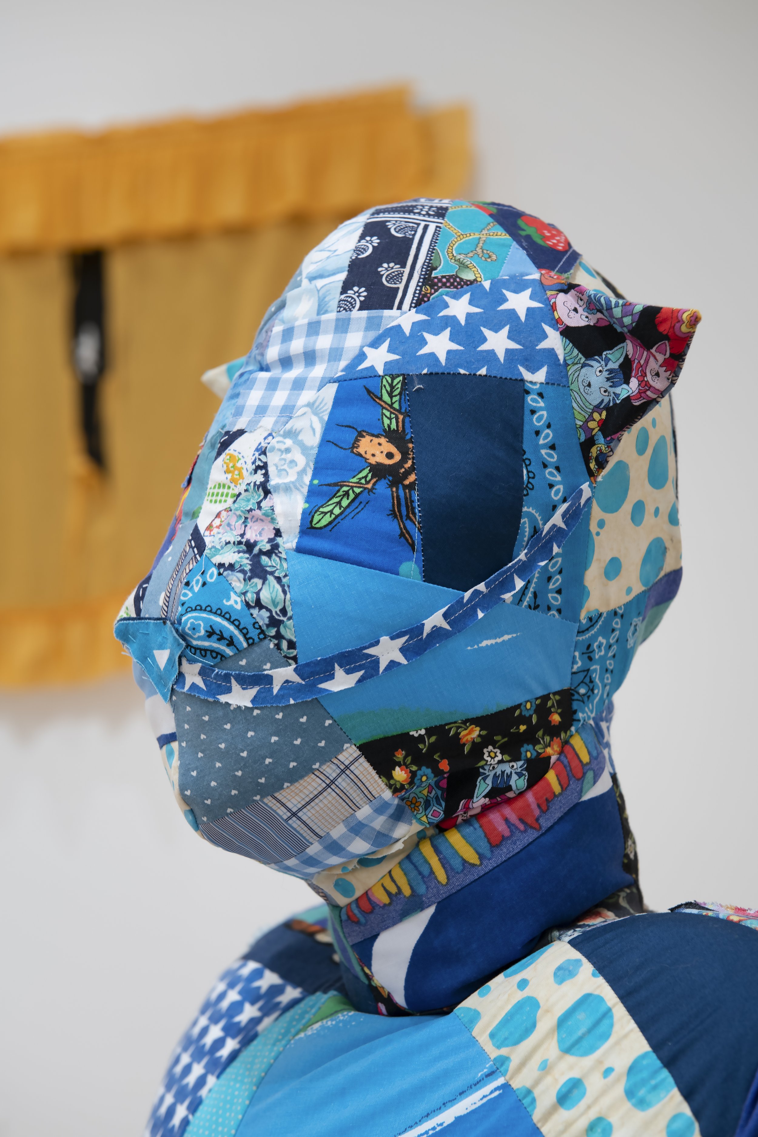 One Blue Pussy (detail) 

Found Material, Thread 

Dimensions Variable, Photo Credit: John Carlano