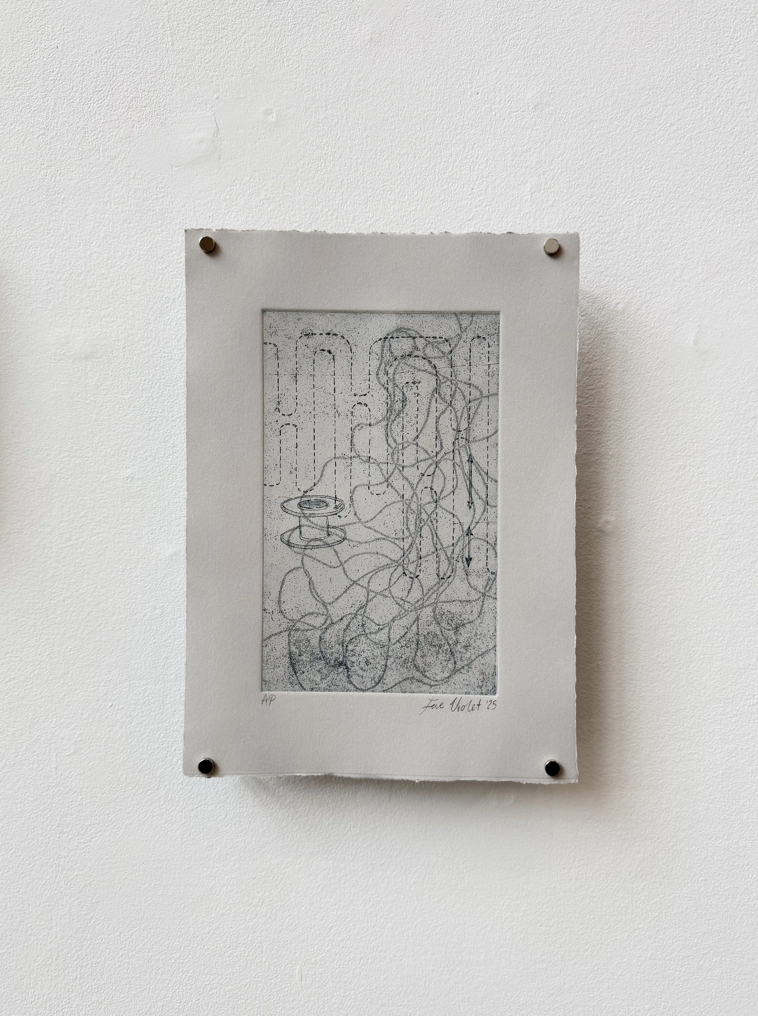     "Almost There" two-plate copper etching, 2025, 8" x 11"