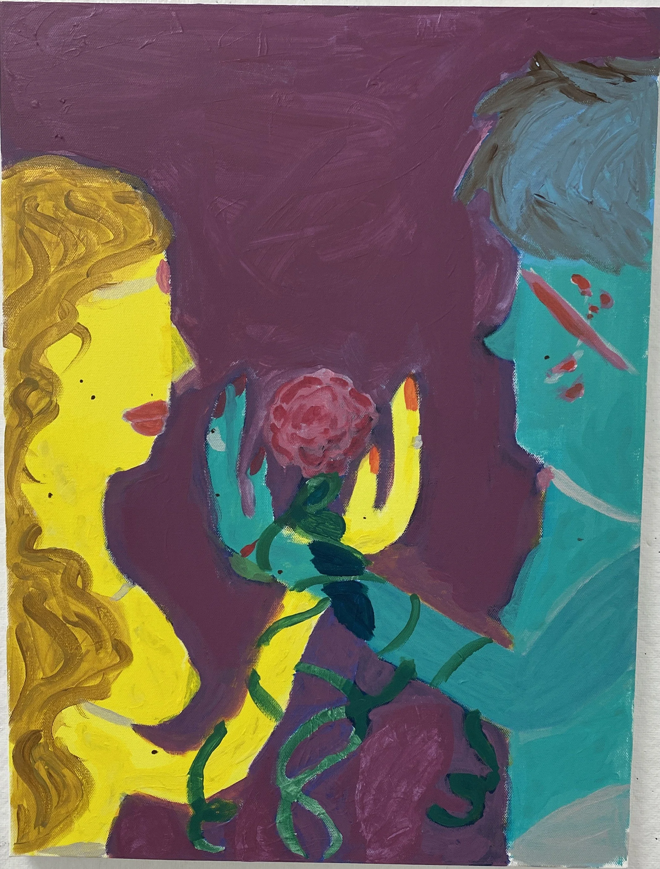 "El Duende" 2024, Acrylic Paint on Canvas, 18” x 20”