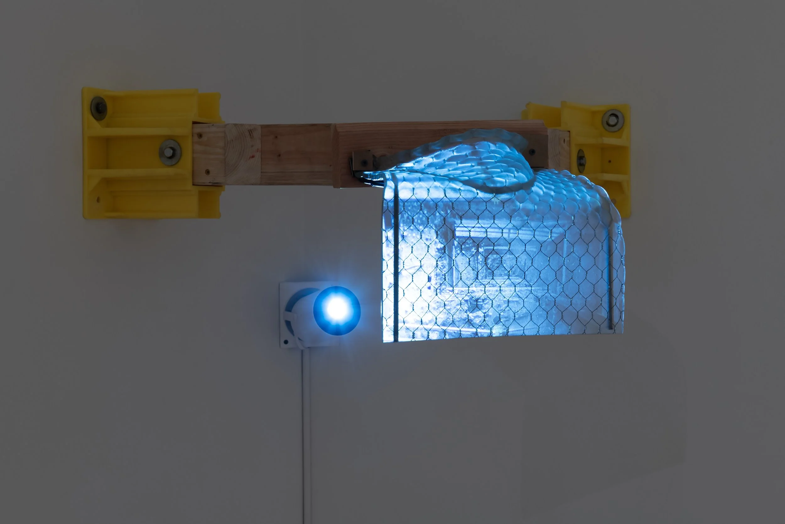 "Threshold Adrift," still,

Single Channel Video Projection (4:45),

Wood, steel and safety glass,

27”x27”x14”,

Photo Credit: John Carlano 
