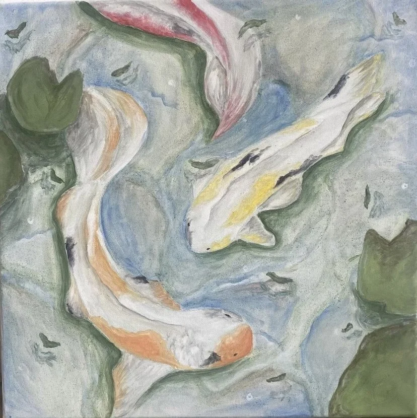 "Koi" 2023, Oil on canvas, 20" x 20"