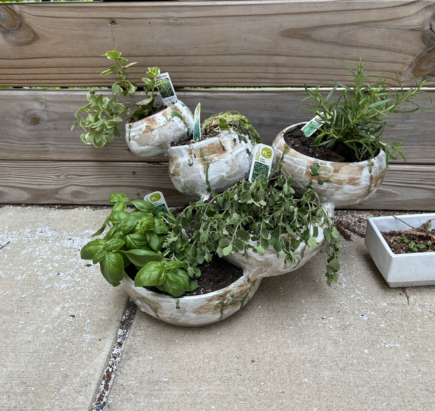 "Layered garden" 2024, Thrown ceramic w/ glaze, 16” x 11”