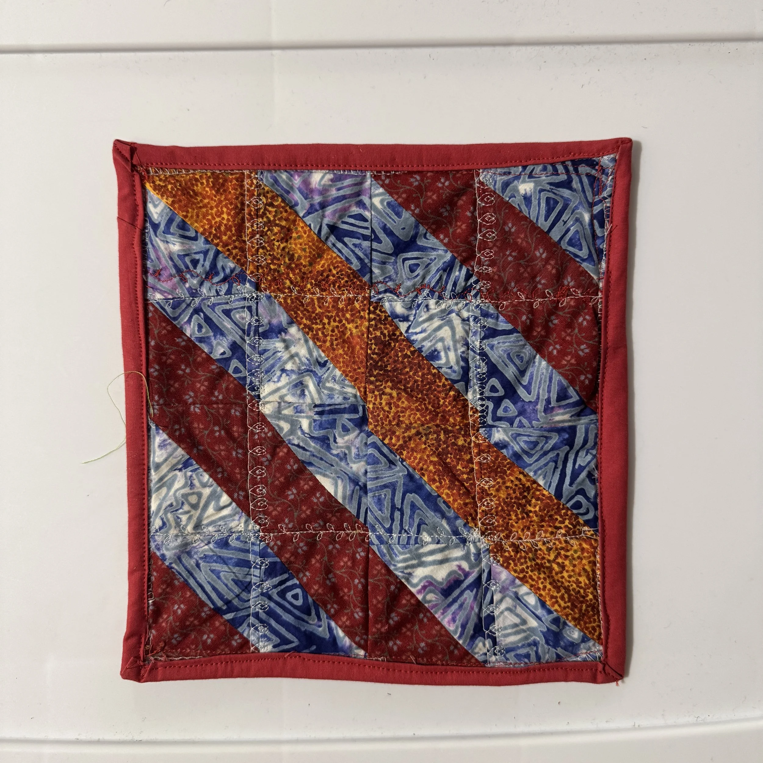 "Stripped Quilt Piece" 2024, Assorted Fabric, 8" x 8"