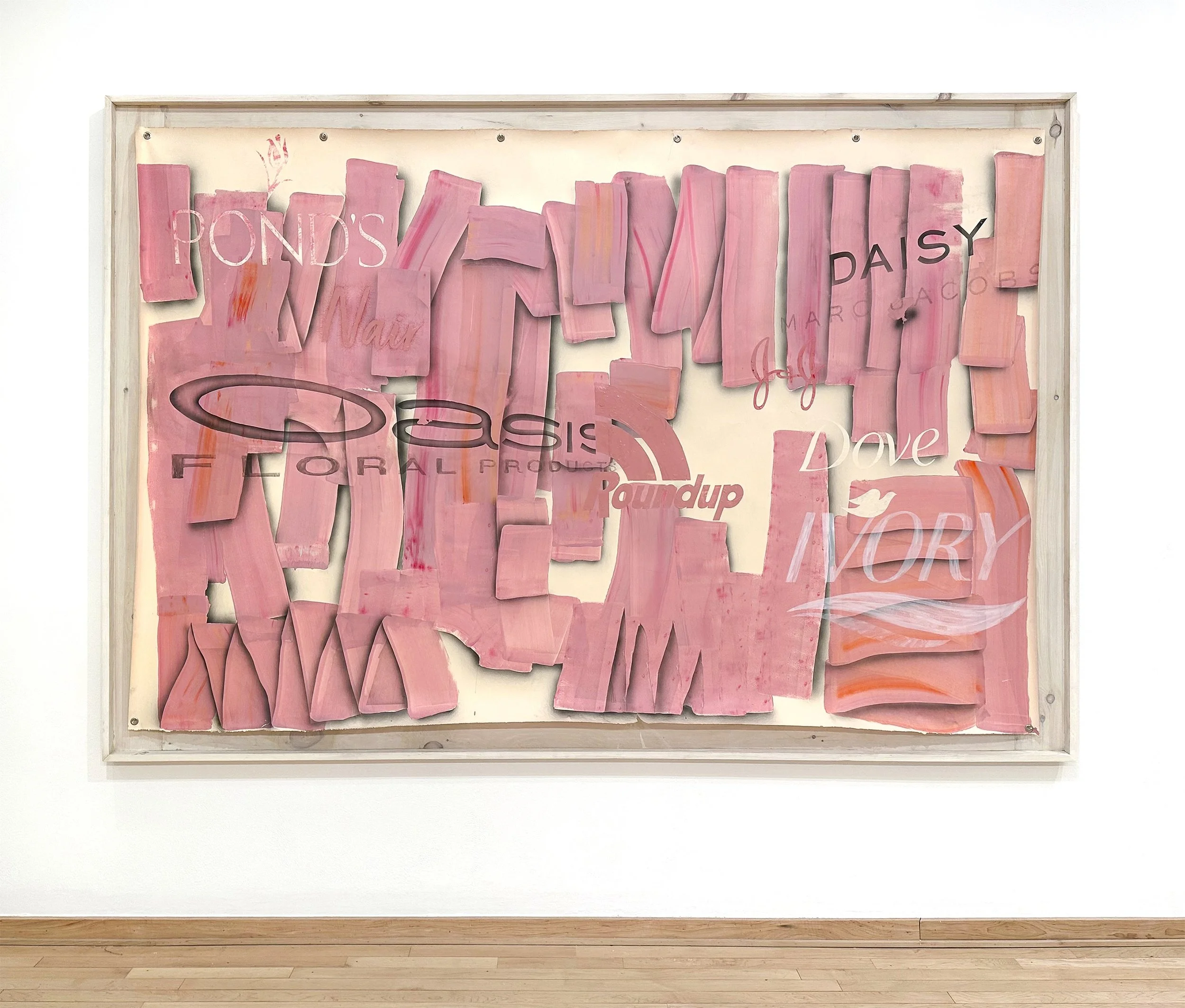 "Pharmaconcealer"
2026
batter, pink slime, ink and grommets on 
paper, Photo Credit: John Carlano