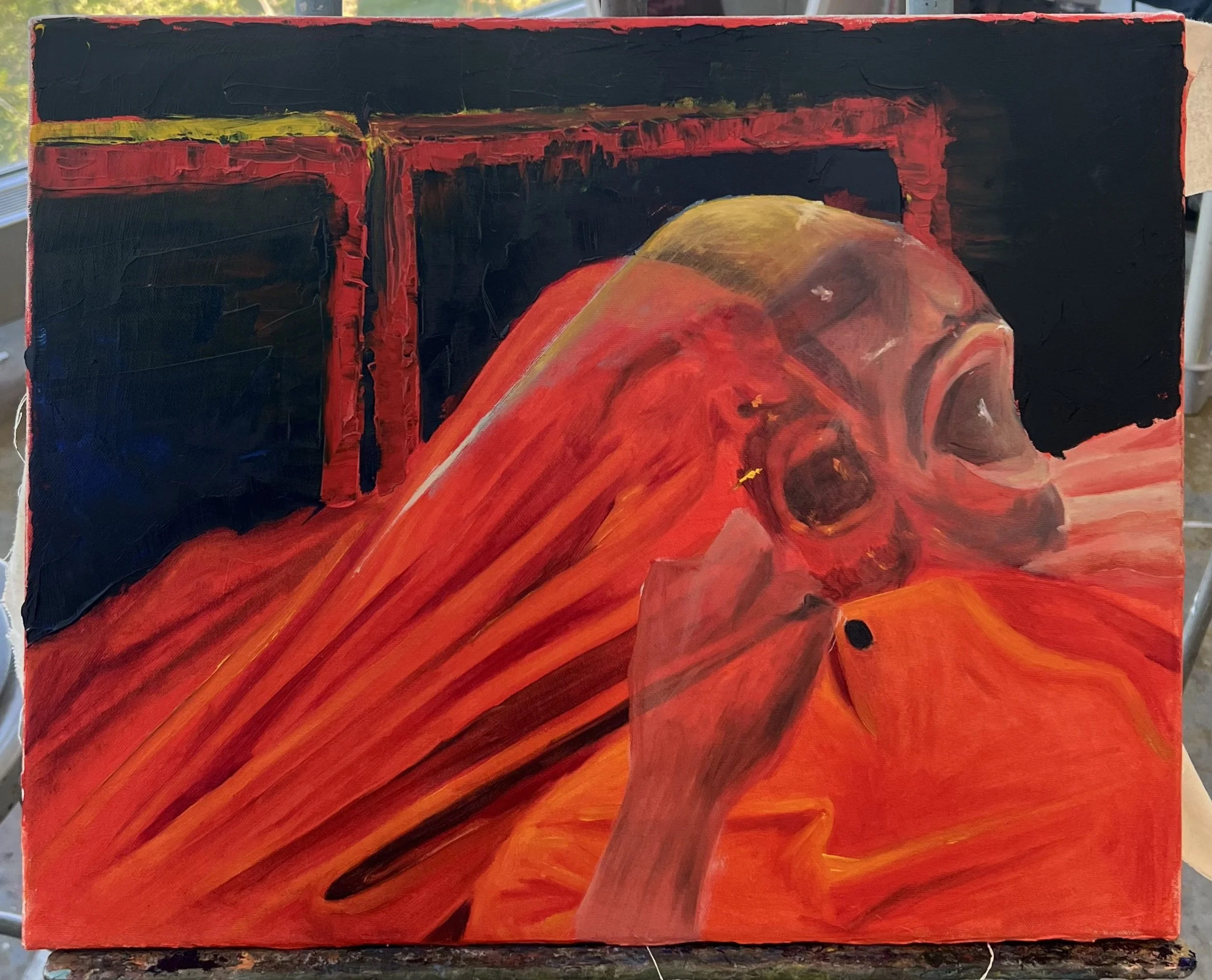 "Sinterklaas is Coming to Town" 2024, Oil on Canvas, 20" x 16"