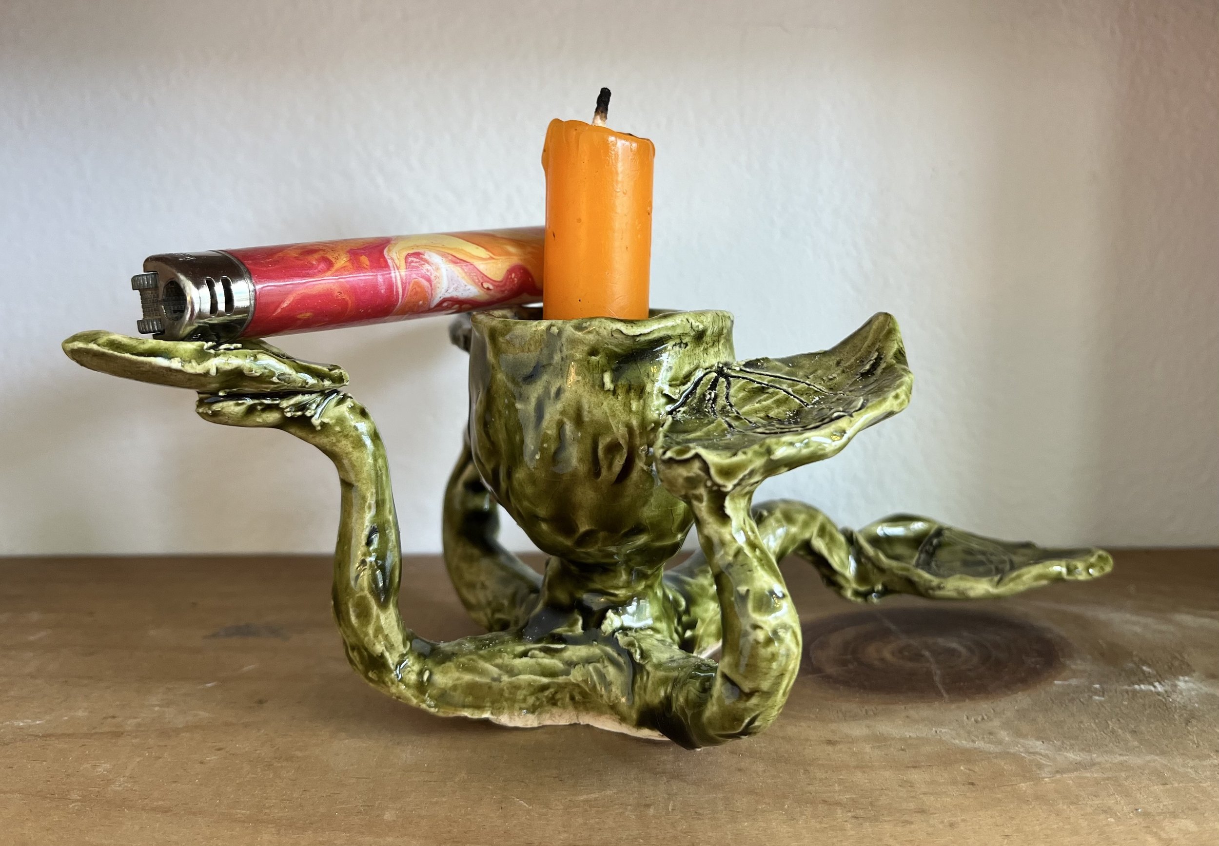 Untitled Candle Holder, 2024, Ceramic, 5" x 5"
