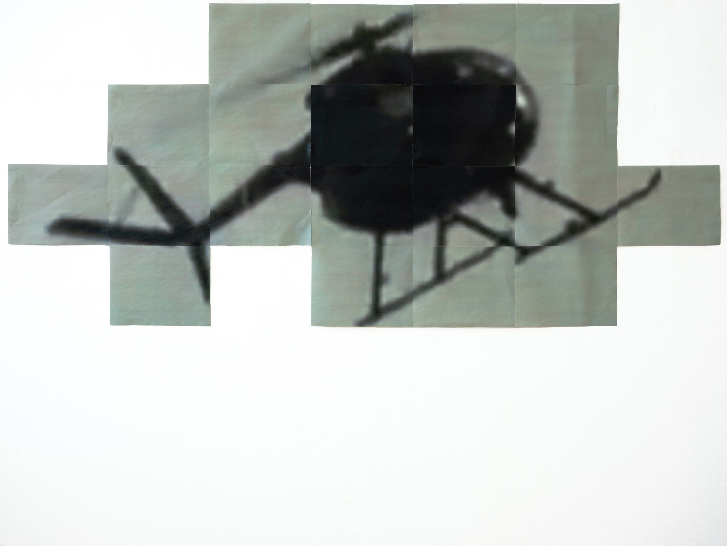 "Helicopter.1.jpg," 2024. Laser print. Photo Credit: William Toney