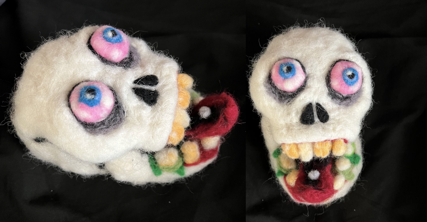 "Zombie" 2023, Needle felted, 7" x 3.5" x 4"