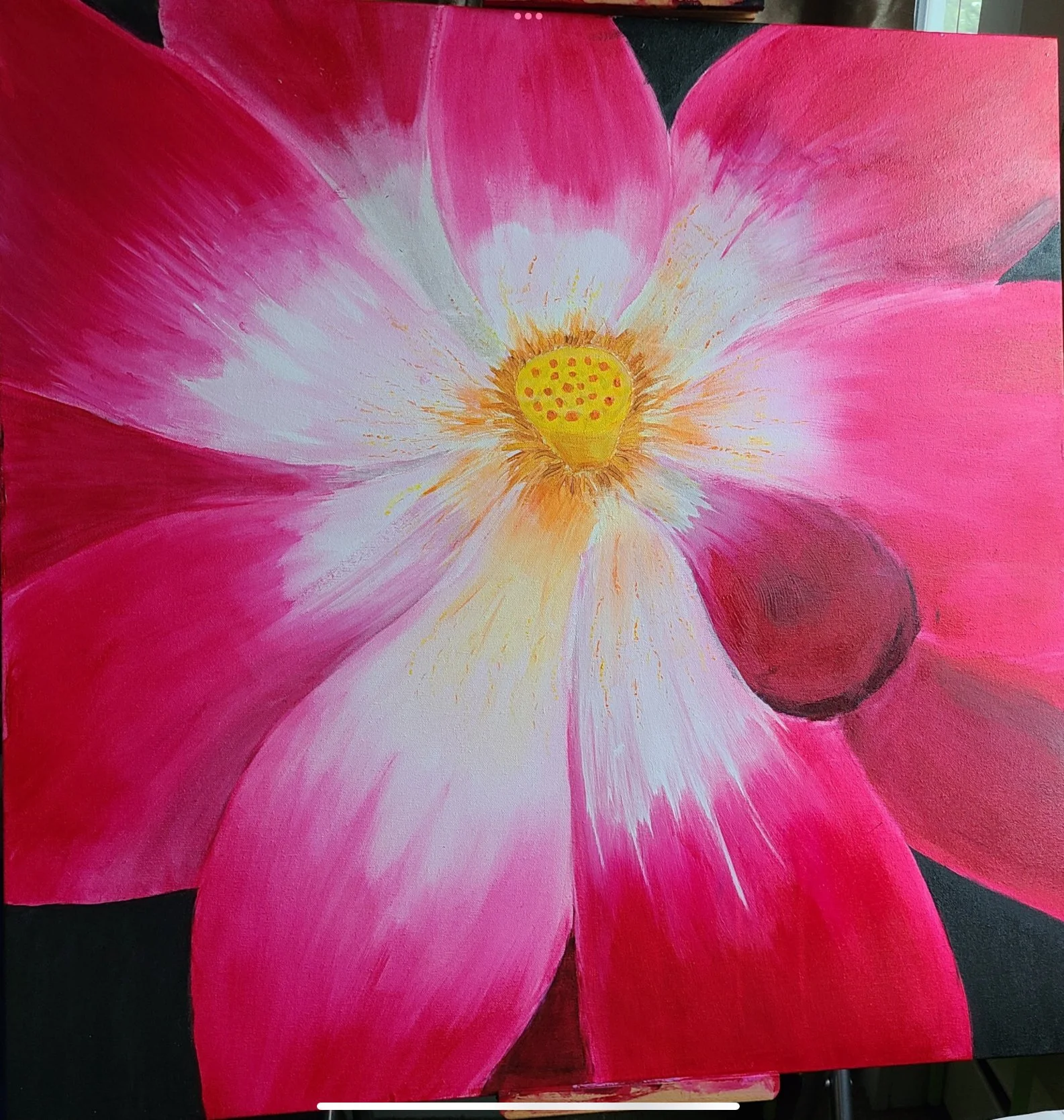 "Lotus" 2022. Acrylic on canvas. 3' x 3'