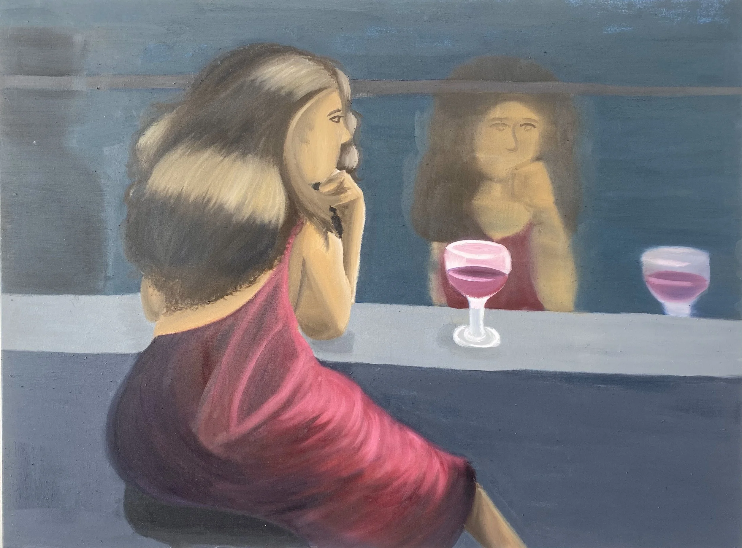 "Long Day" 2024, Oil on canvas, 36” x 48”  