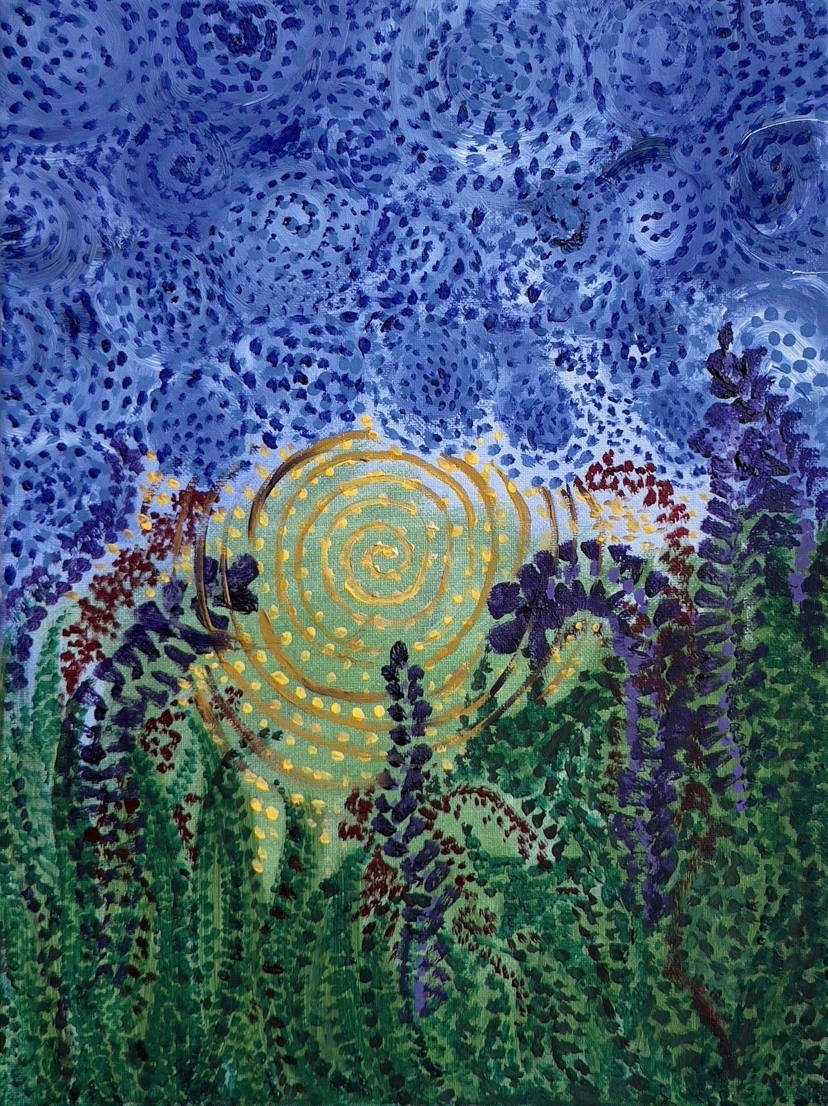 "6,144 marks" 2025, Oil & Acrylic on canvas, 11" x 14"