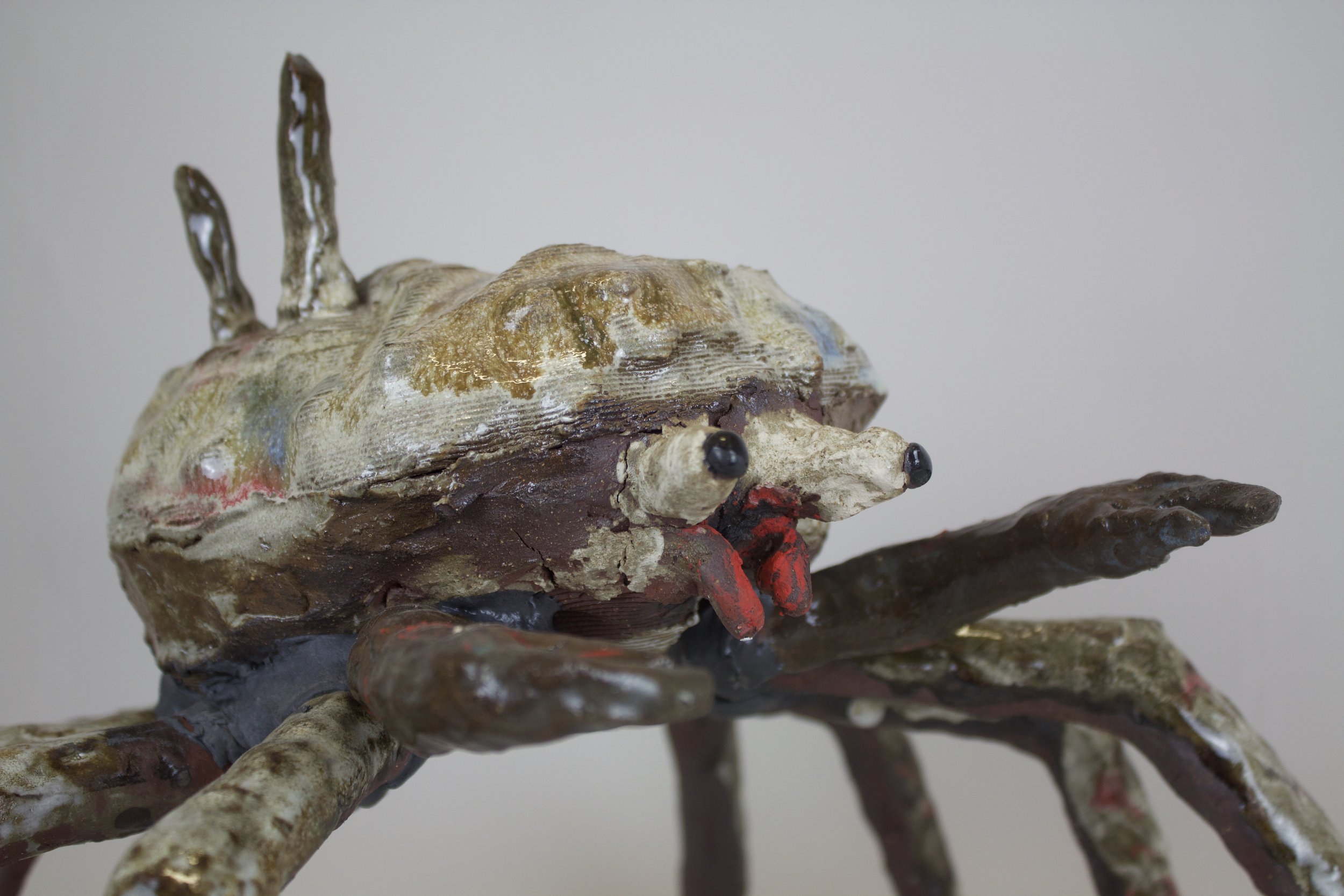 "Dital Crabs", 2025
Dimensions Variable
Terracotta, epoxy
Ceramic crabs were printed using a 3D clay printer after being rendered from the scan of the original ceramic sculpture