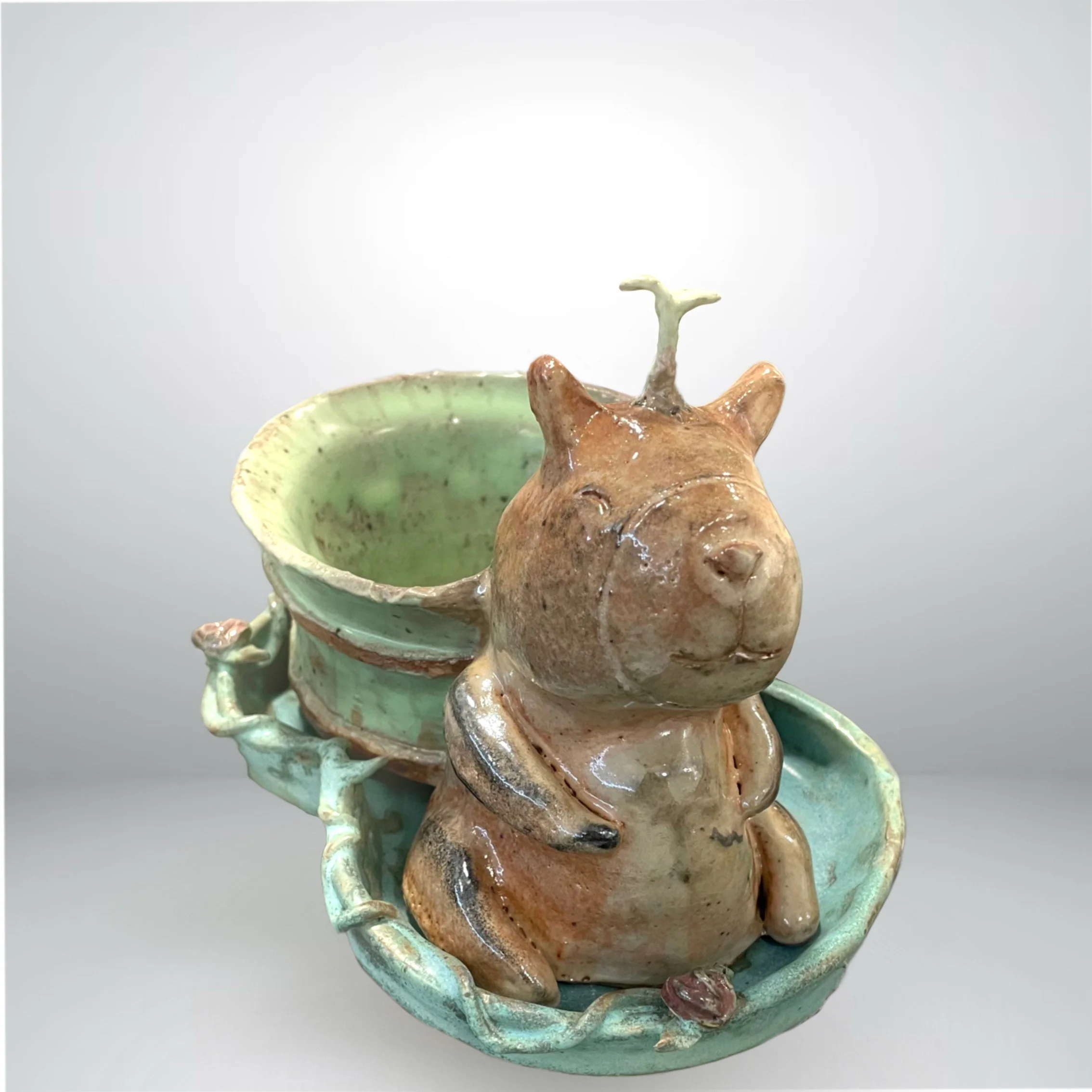"Green to be Seen" 2025, Ceramic, 8" x 4" x 4.5"