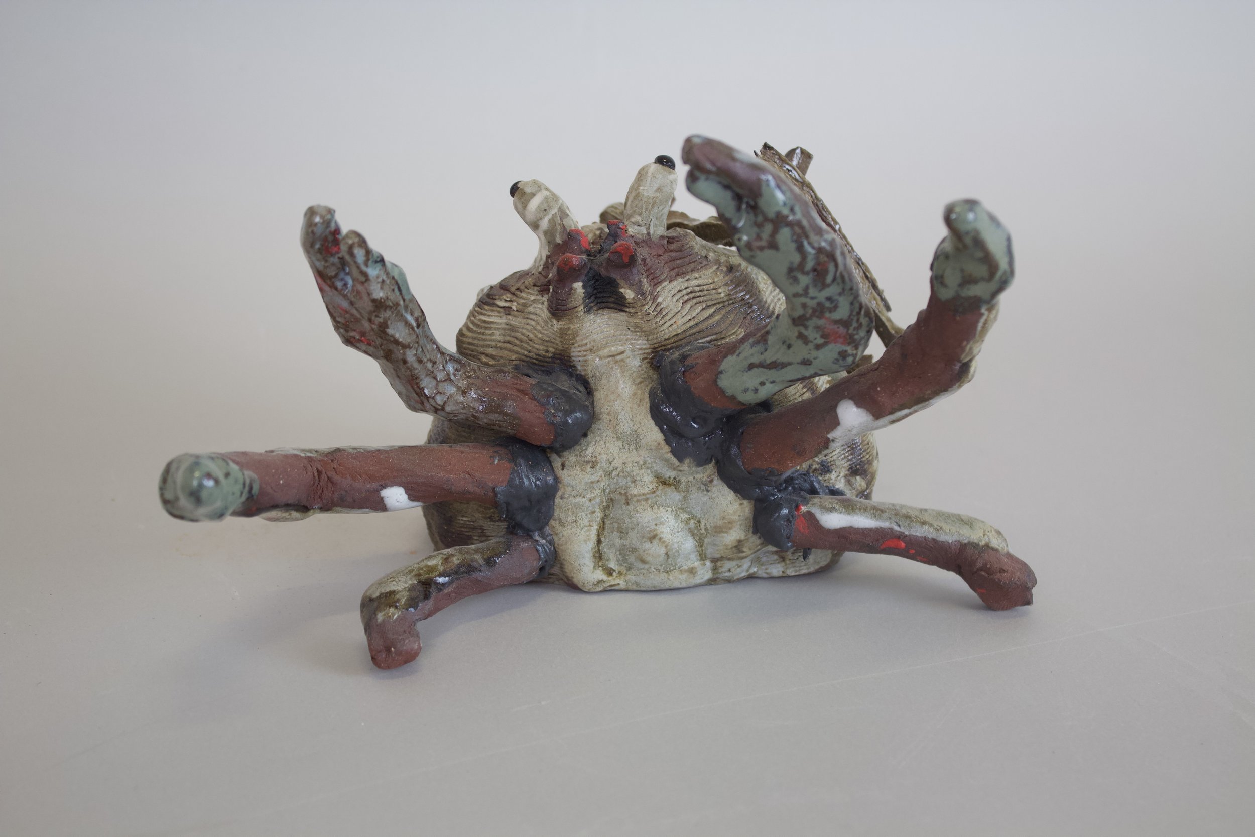 "Dital Crabs", 2025
Dimensions Variable
Terracotta, epoxy
Ceramic crabs were printed using a 3D clay printer after being rendered from the scan of the original ceramic sculpture