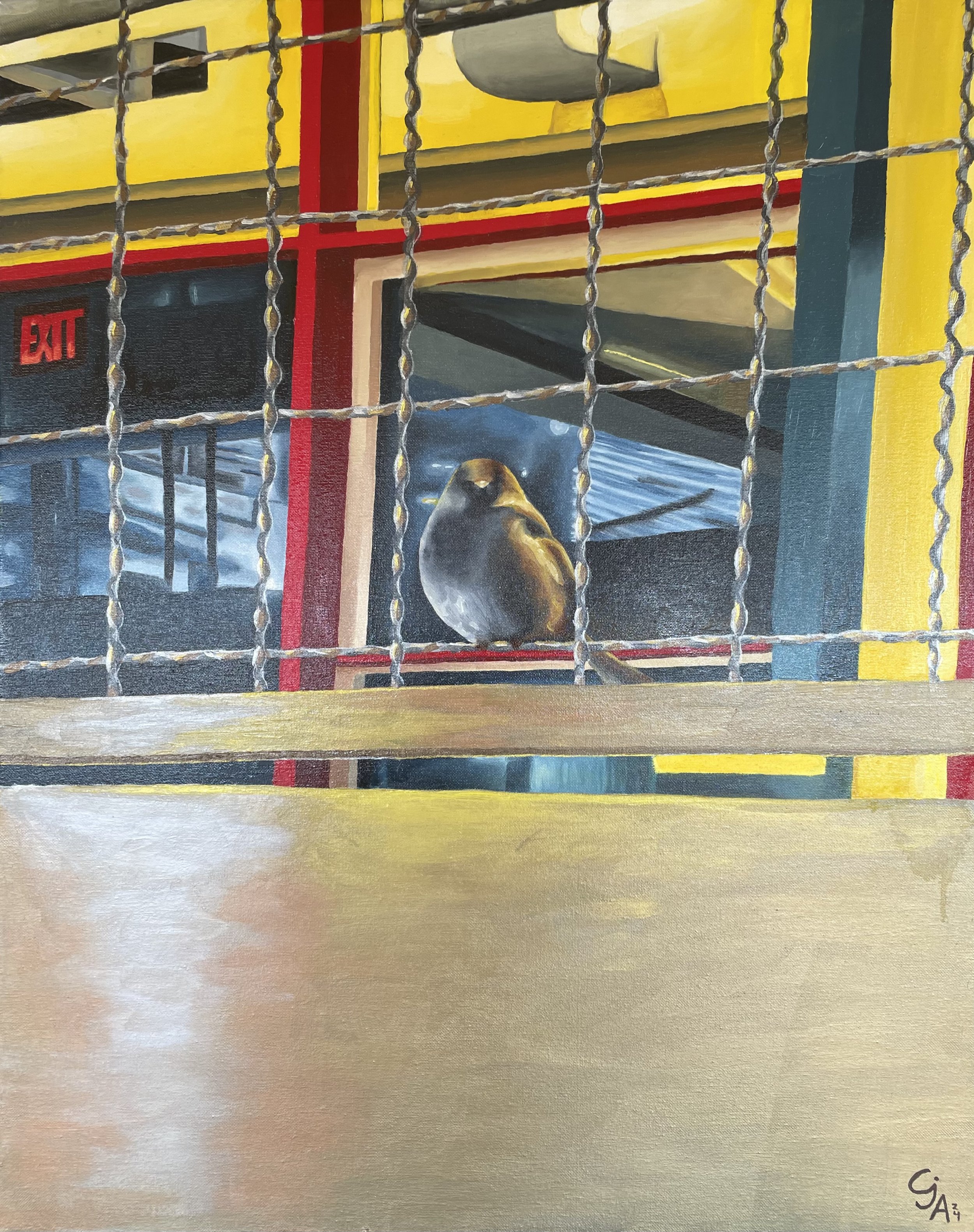 House Sparrow, 2024, Oil Painting, 24x30 inch