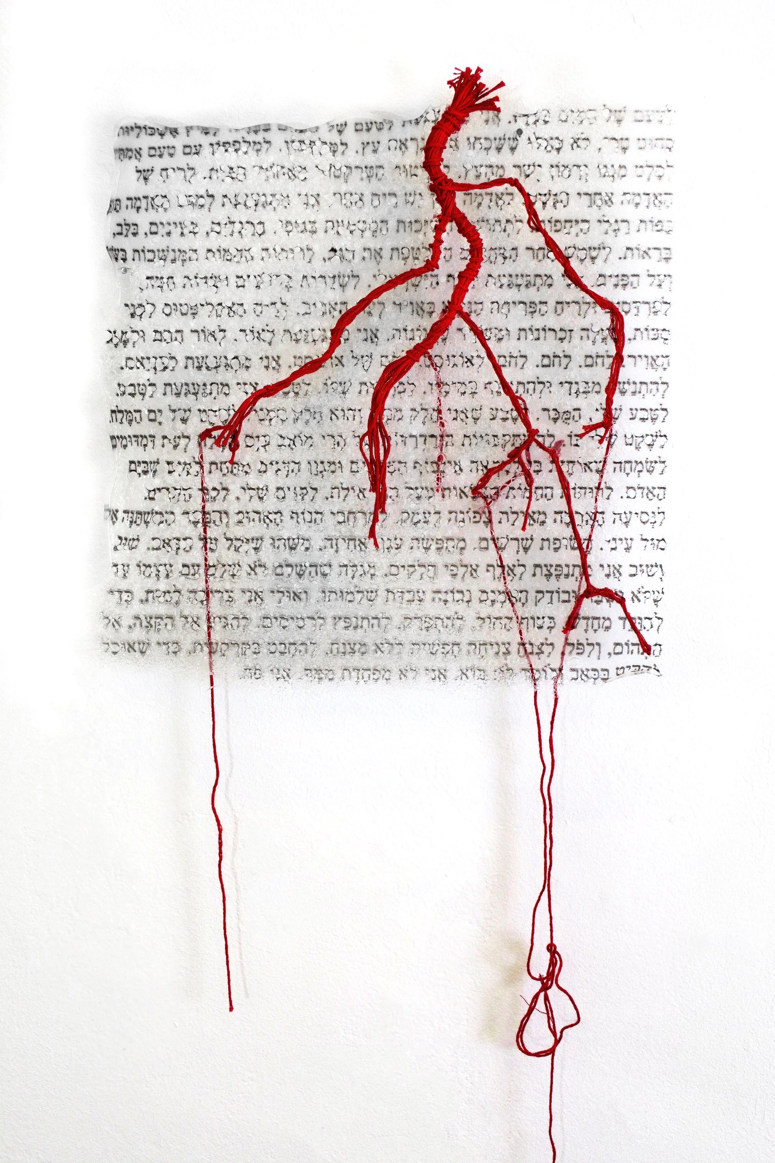 "Searching for Soil" Glass, embroidery, 2023
