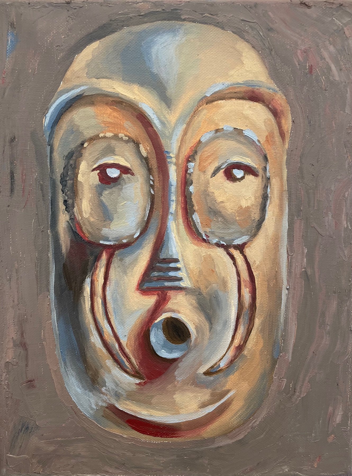 Masked, 2024, Oil Painting, 9x12 inch