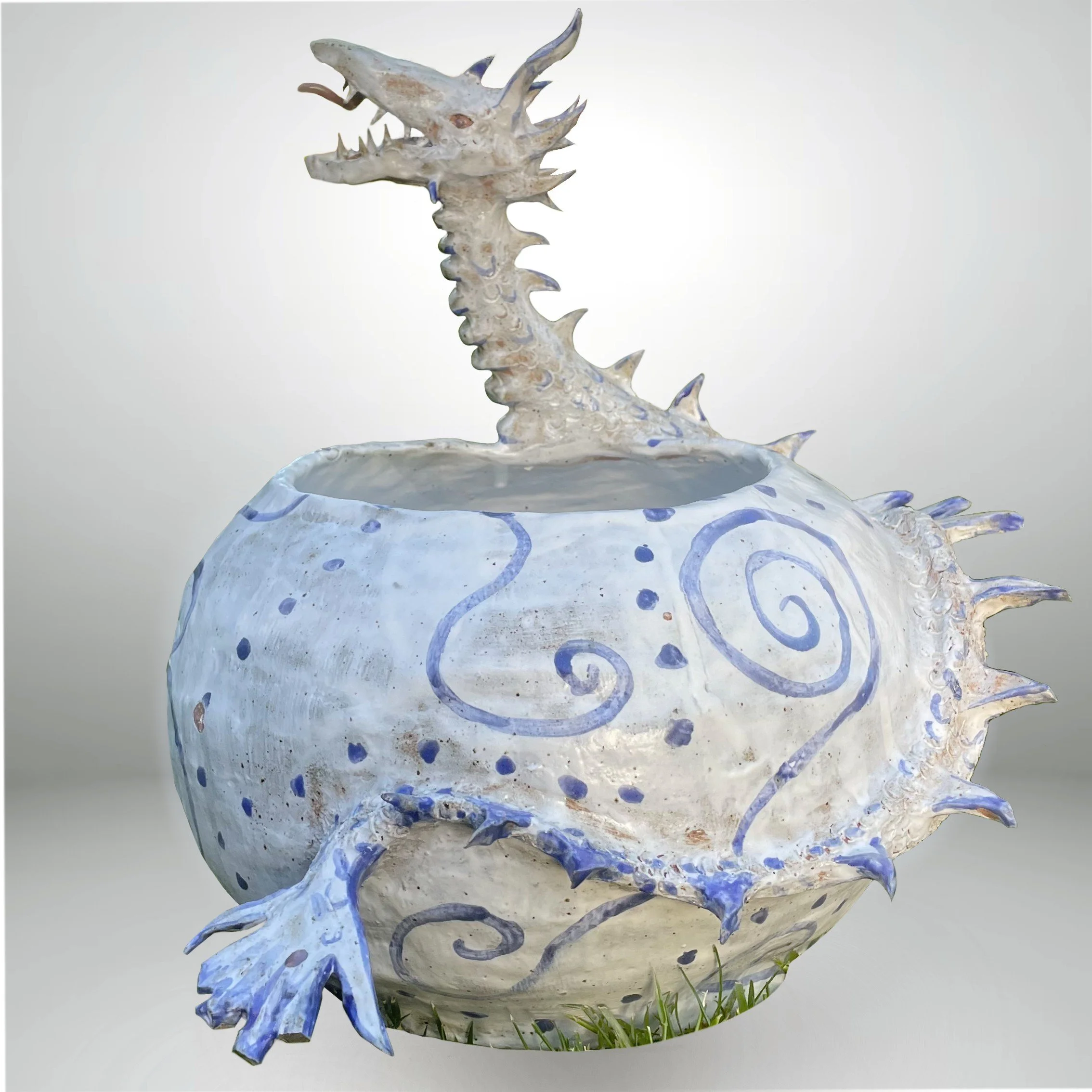 "Dragon Warrior" 2025, Ceramic, 13" x 15"