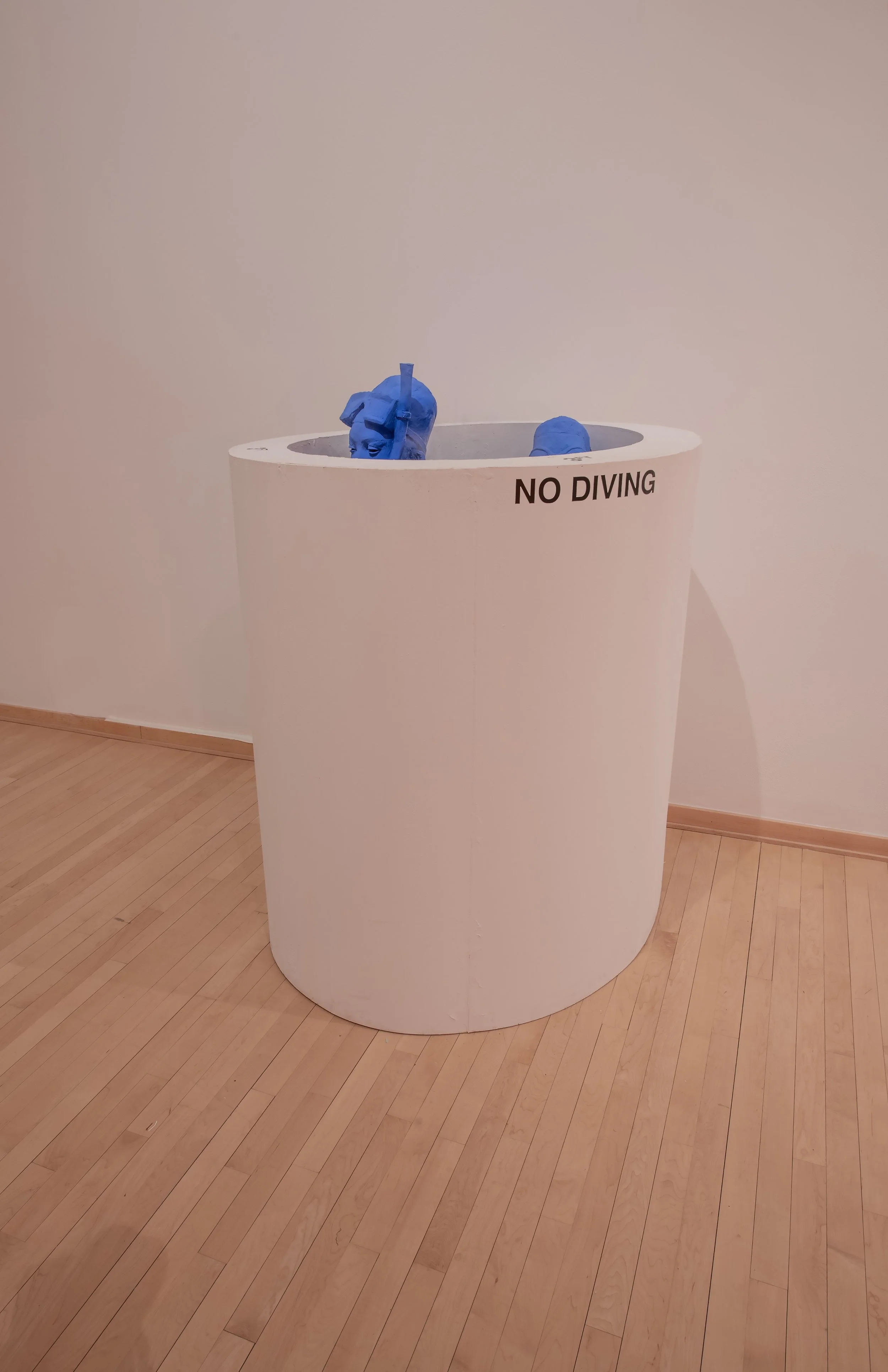"Public Pools," Ceramic stoneware, water, wood and mixed media, 42" by 48" Photo Credit: John Carlano