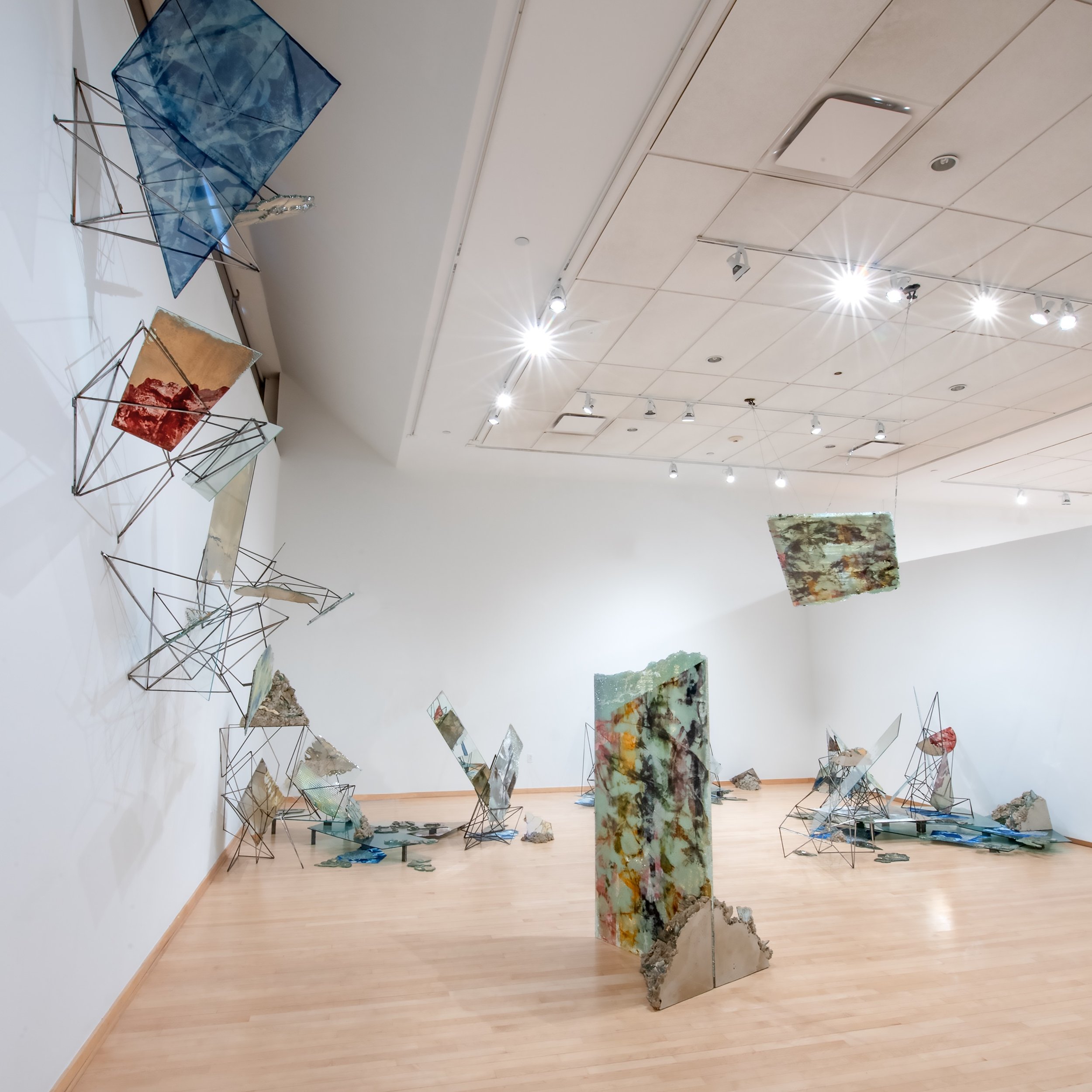 "Speculative Atlas"

Installation: Reclaimed glass, silver, steel, concrete, mixed media painting on mylar, cyanotype on paper and silk, archival inkjet print, resin. 

Dimensions variable. Photo Credit: John Carlano