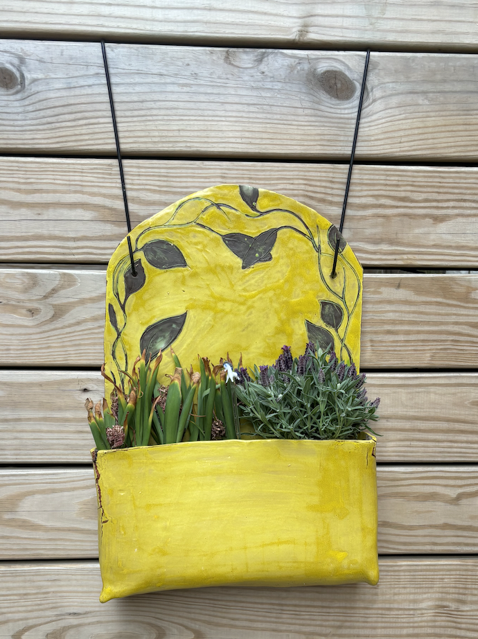 "Hanging Garden" 2024, Hand-Built ceramic w/ underglaze, 10” X 14”